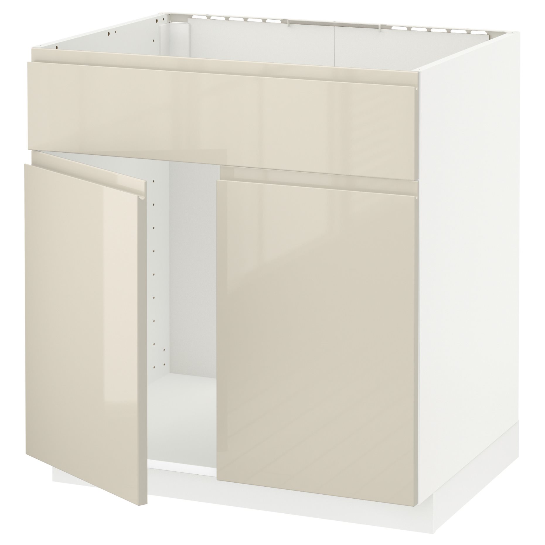 METOD, base cabinet for sink with 2 doors/front, 80x60 cm, 994.639.49