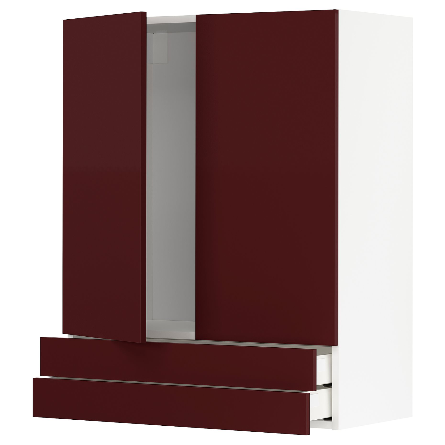 METOD, wall cabinet with 2 doors/2 drawers, 80x100 cm, 994.646.04
