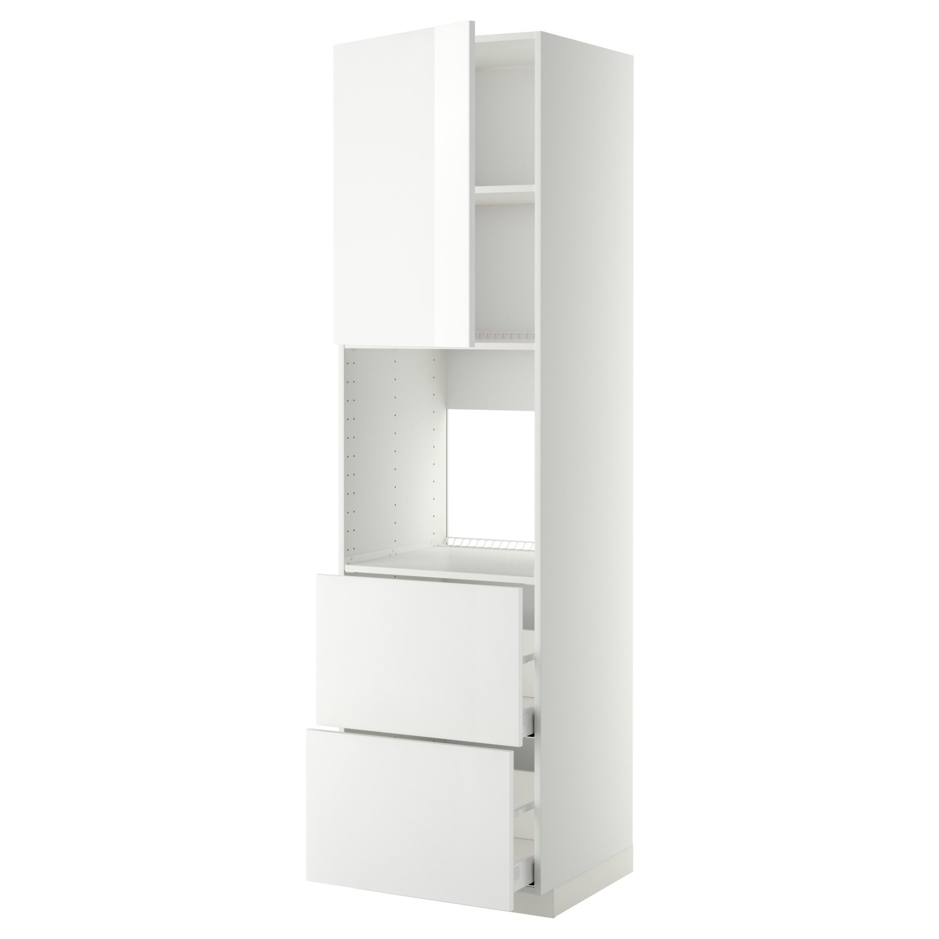 METOD, high cabinet for oven with door/2 fronts/2 high drawers, 60x60x220 cm, 994.666.84