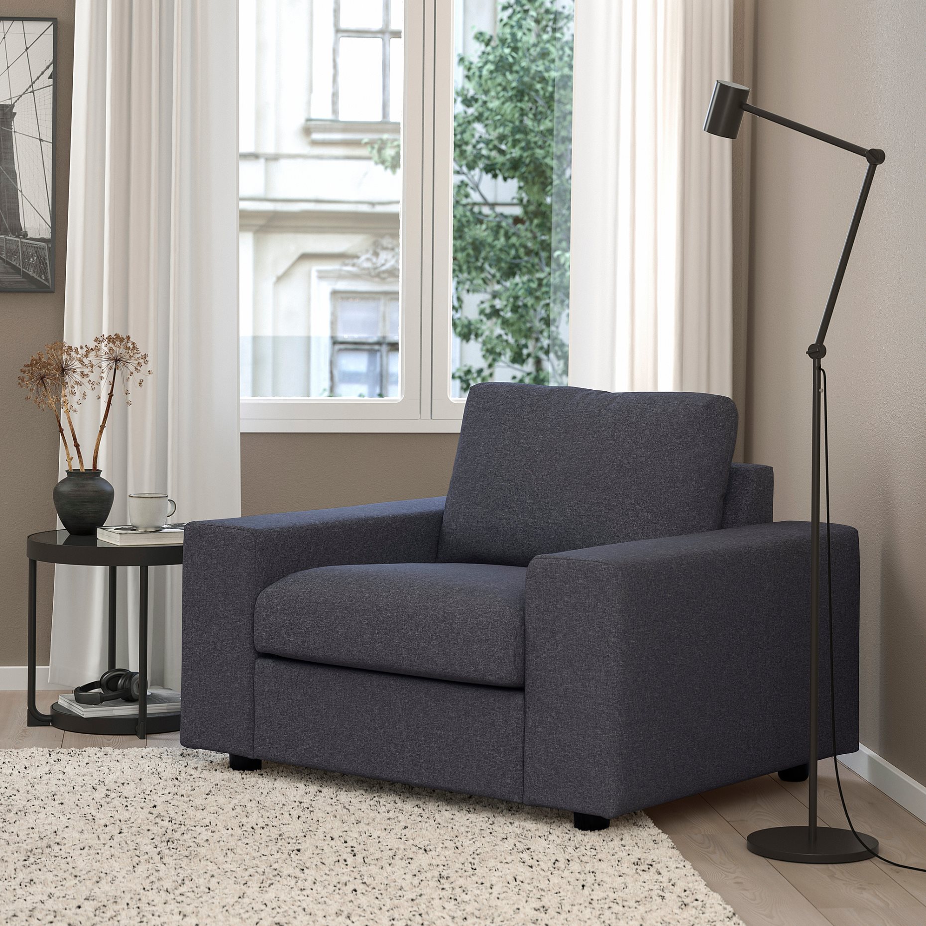 VIMLE, armchair with wide armrests, 994.771.83
