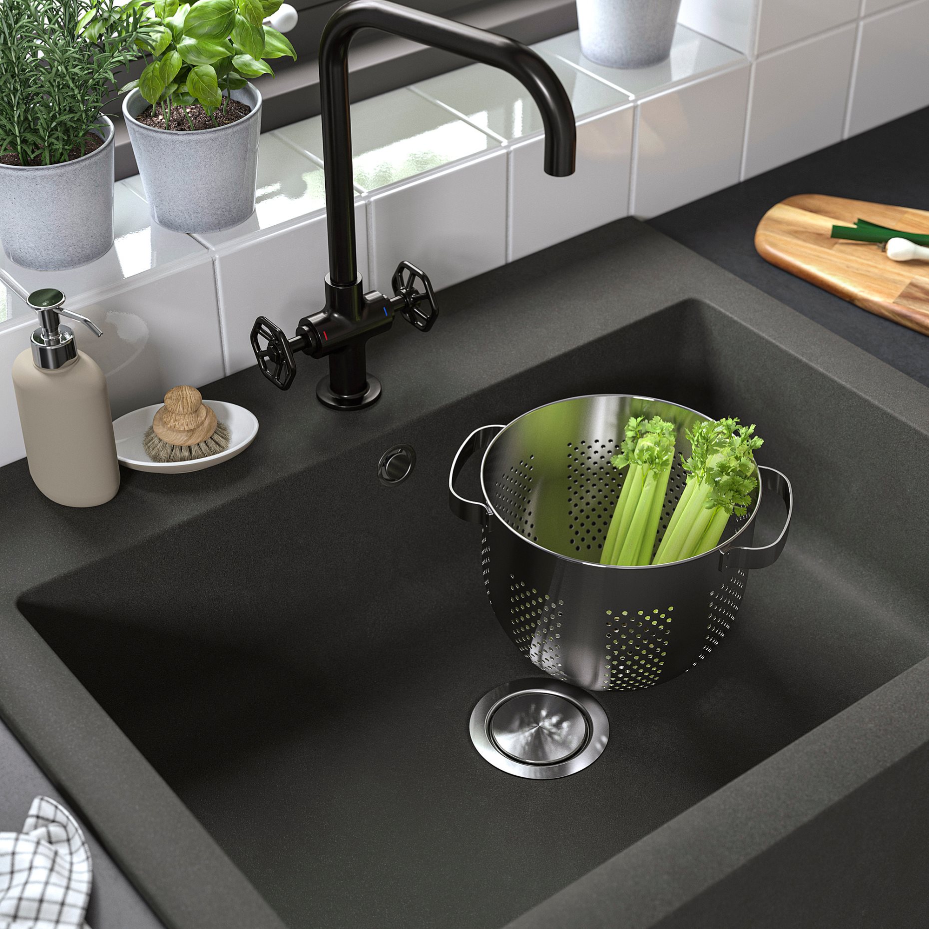 TALLSJÖN, sink bowl with visible front, 80x65 cm, 994.913.63