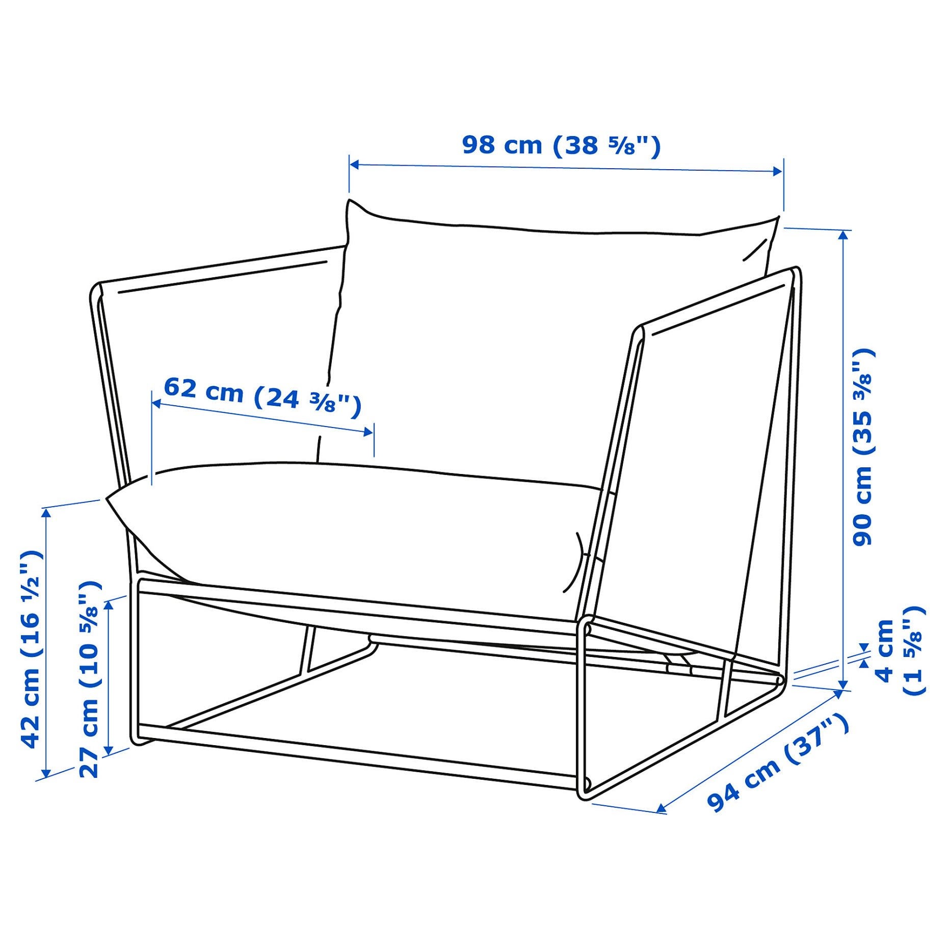HAVSTEN/LAGASKAR, σετ καθιστικού για 4 άτομα, εξωτερικού χώρου, 994.950.78