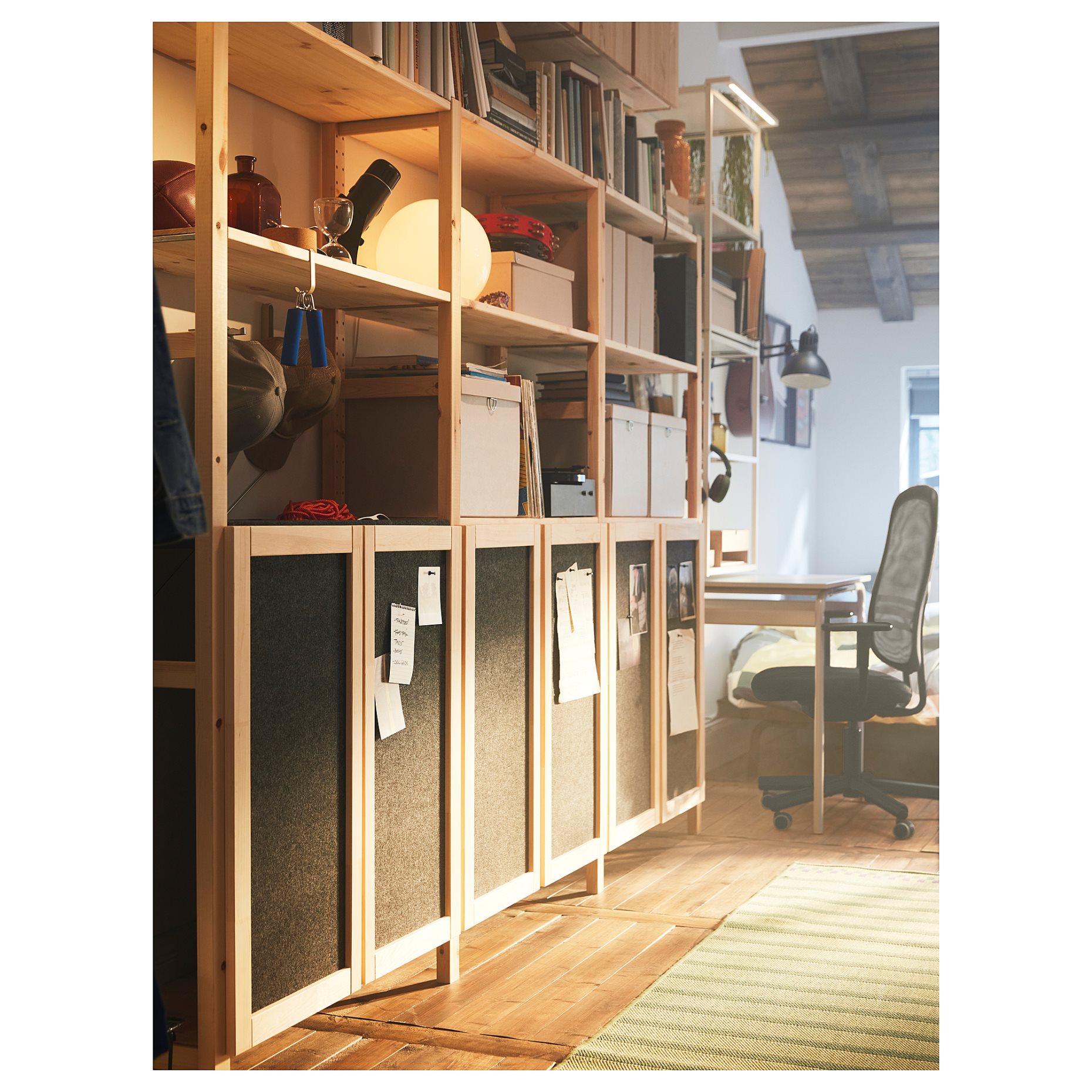 IVAR, shelving unit with doors, 89x30x179 cm, 995.078.73