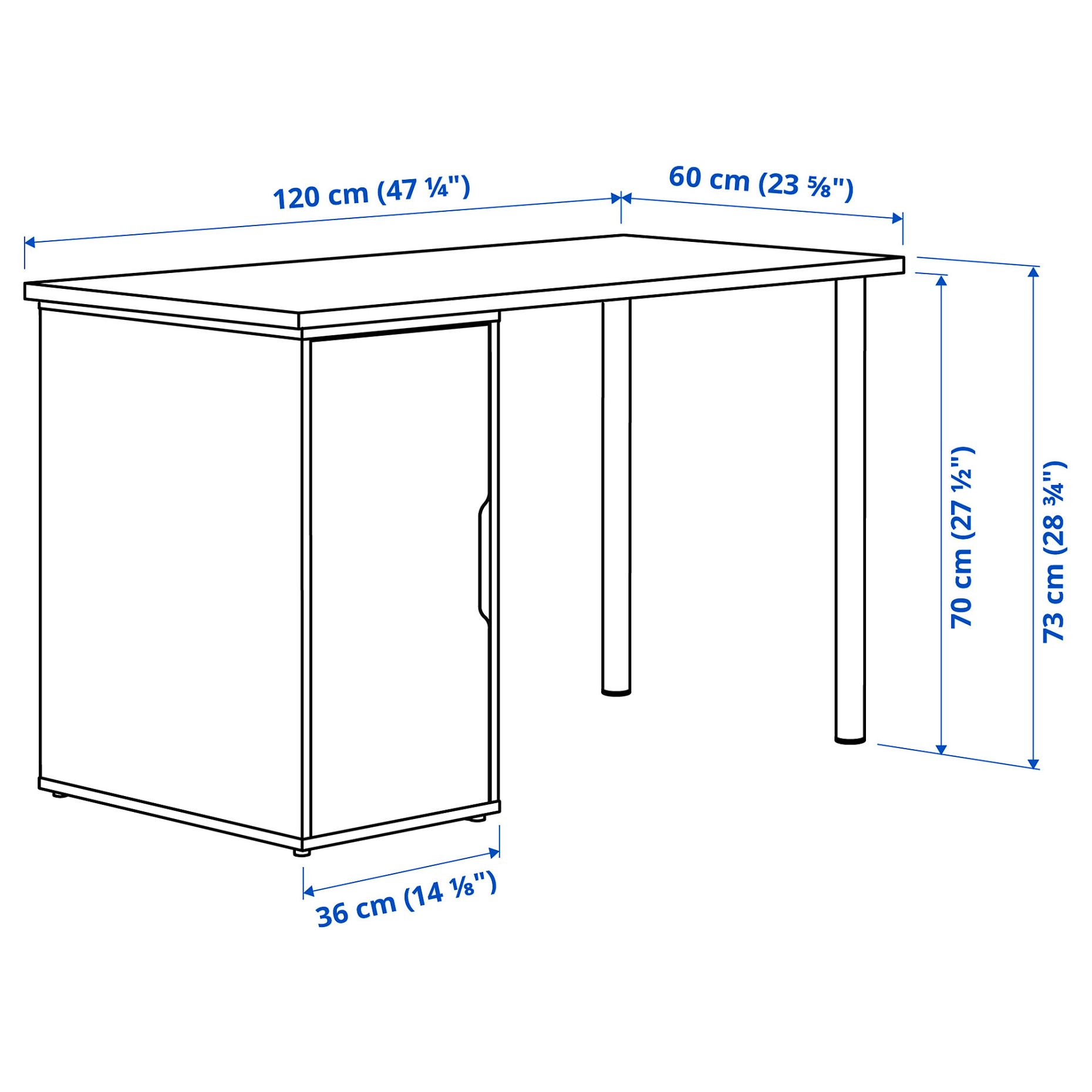 LAGKAPTEN/ALEX, desk, 120x60 cm, 995.109.03