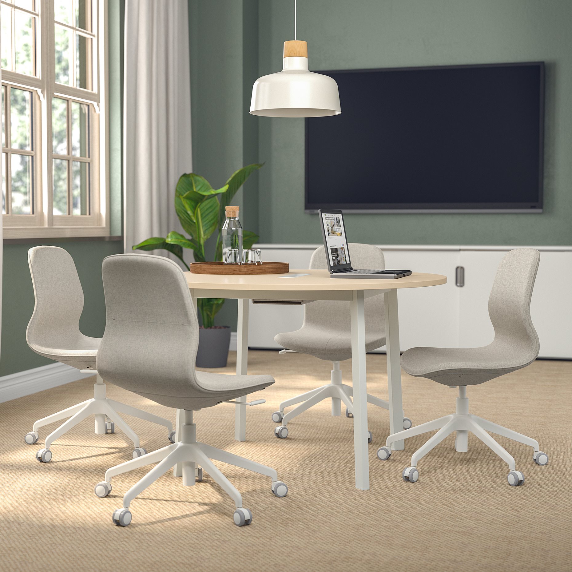 MITTZON, conference table/round, 120x75 cm, 995.139.30