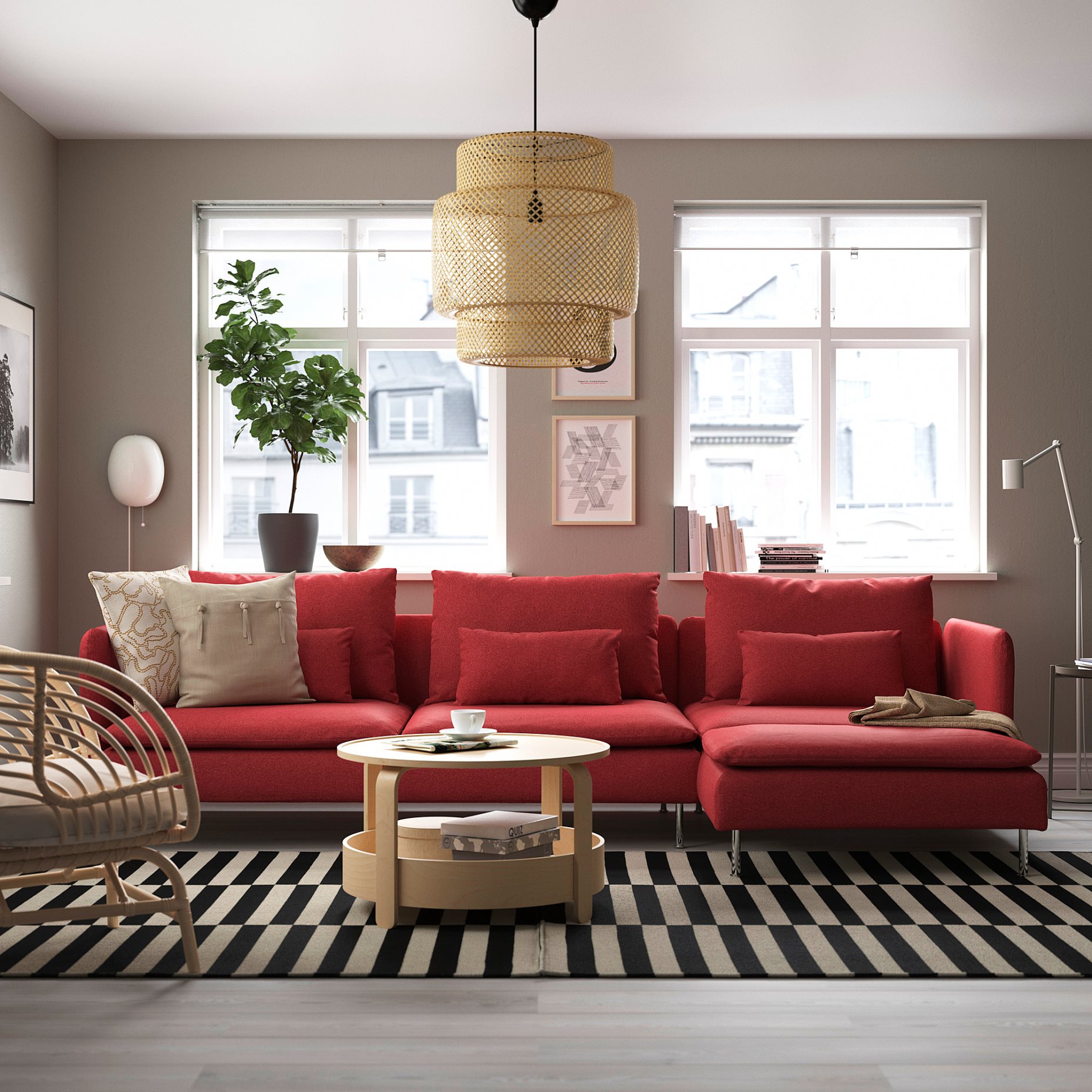 SÖDERHAMN, 4-seat sofa with chaise longue, 995.146.42