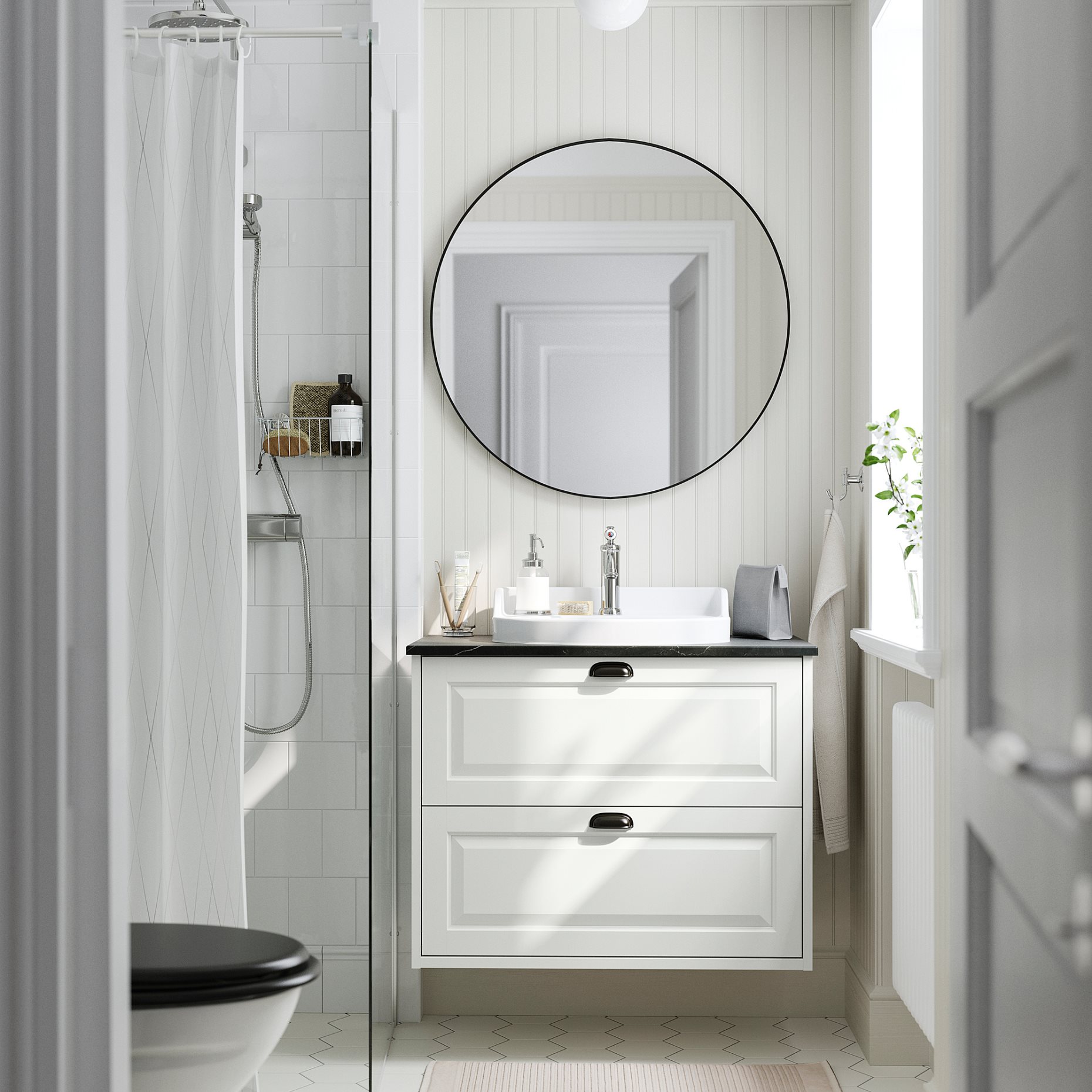 TANNFORSEN/RUTSJON, wash-stand with drawers/wash-basin/tap, 82x49x76 cm, 995.214.02