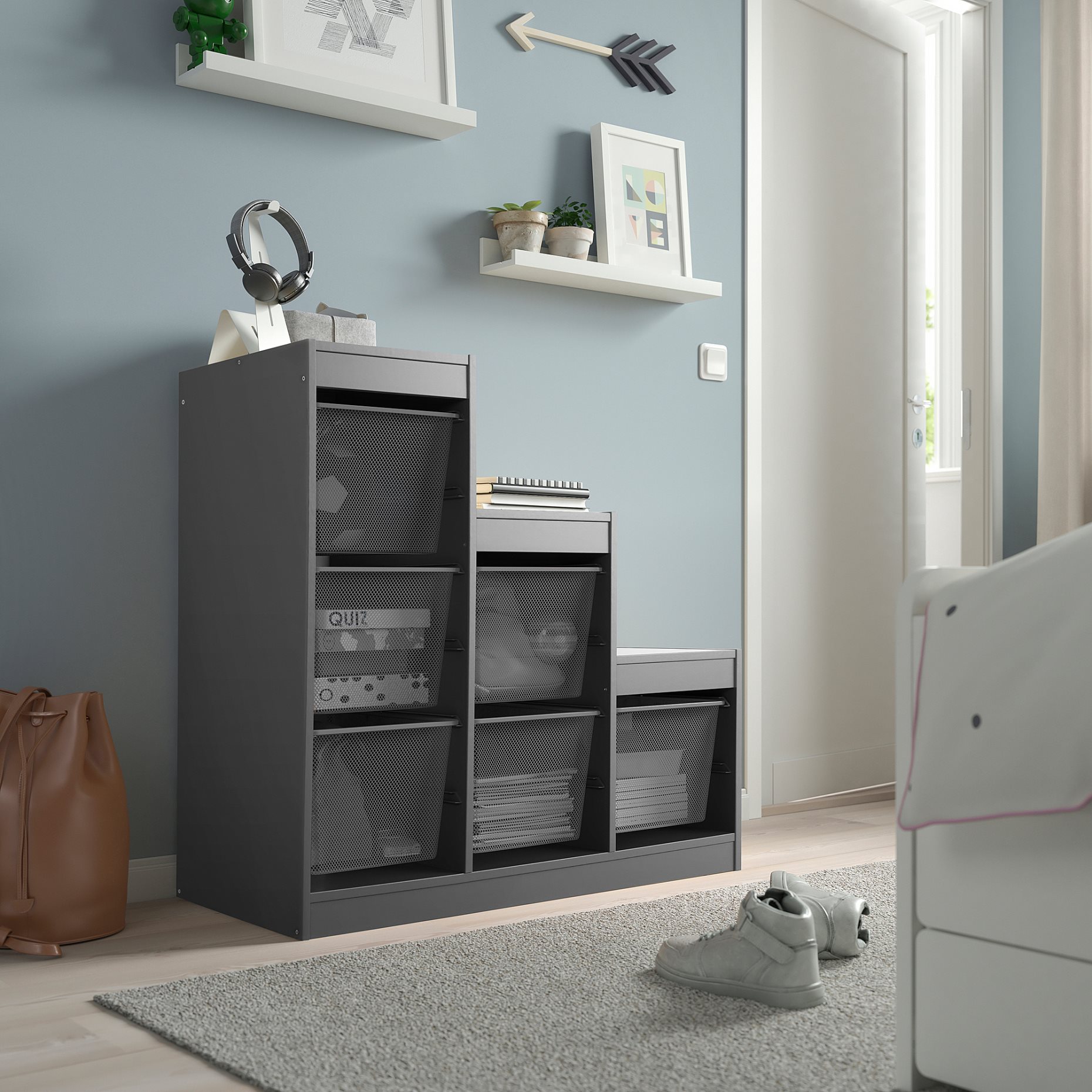 TROFAST, storage combination with boxes, 99x44x94 cm, 995.268.57
