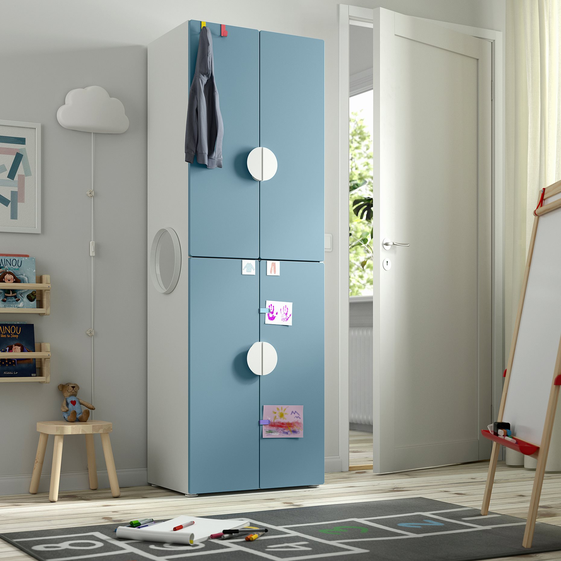 SMASTAD/PLATSA, wardrobe with 2 clothes rails, 60x42x181 cm, 995.489.77