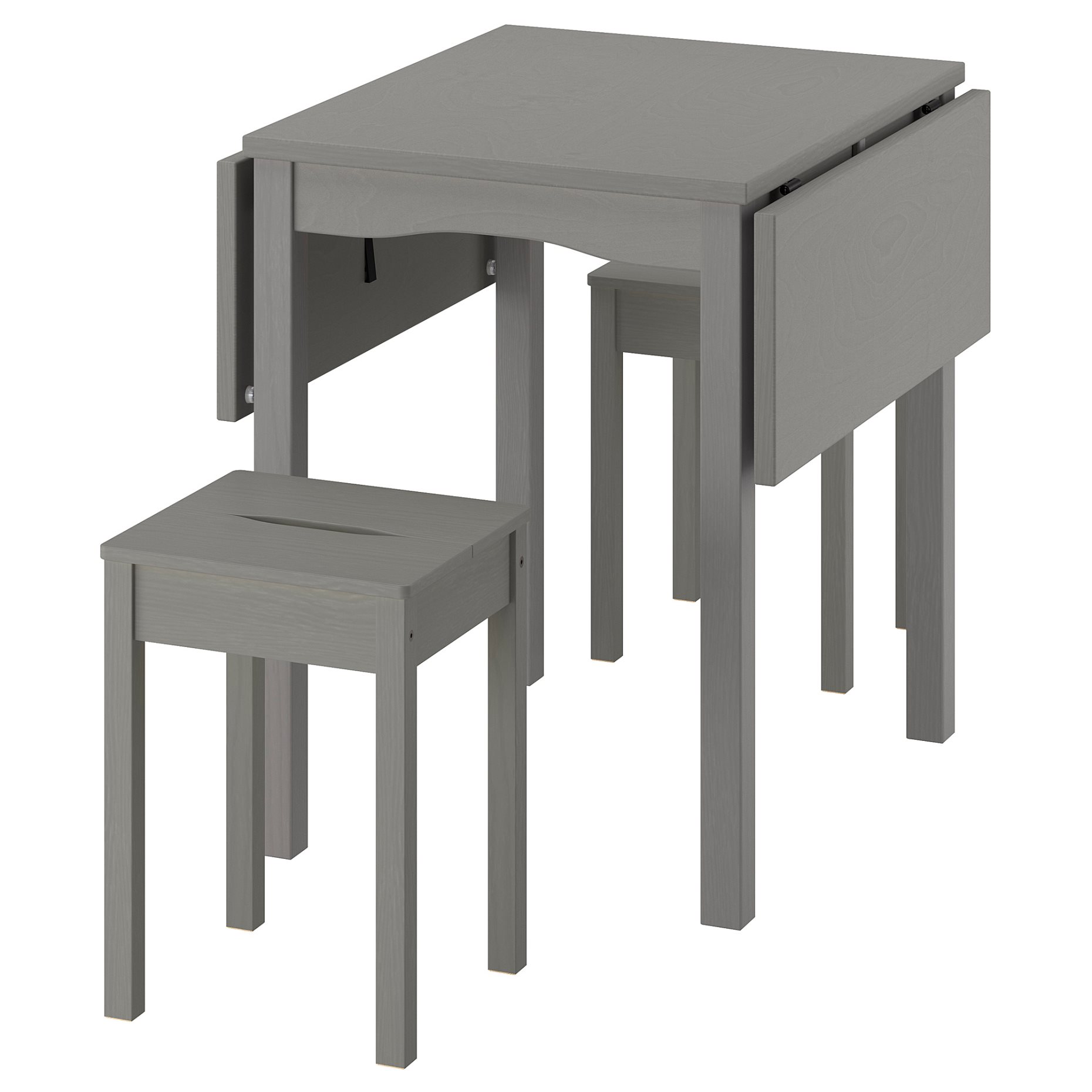 HAUGA/HAUGA, table and 2 stools, 55x82x109/74 cm, 995.749.09
