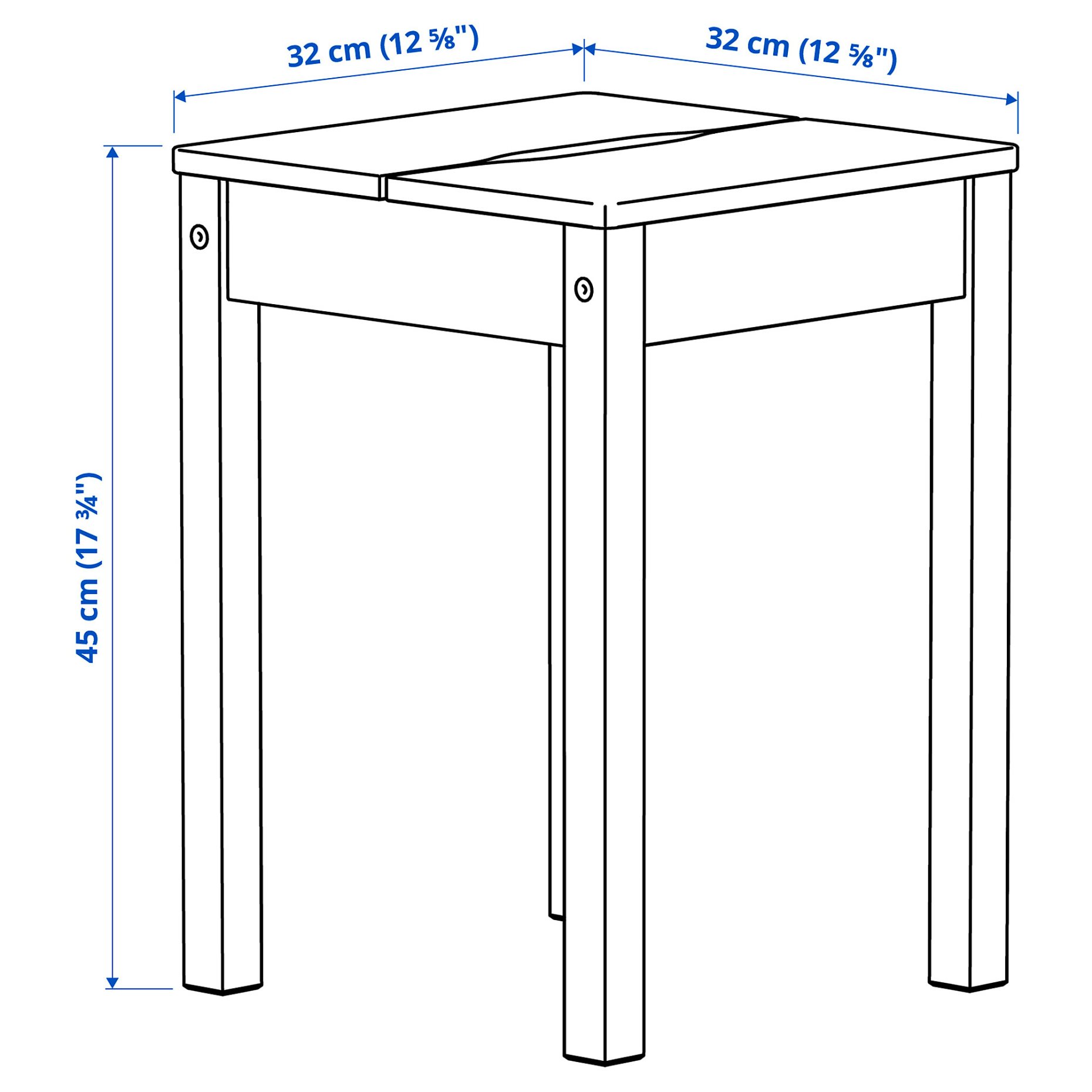 HAUGA/HAUGA, table and 2 stools, 55x82x109/74 cm, 995.749.09