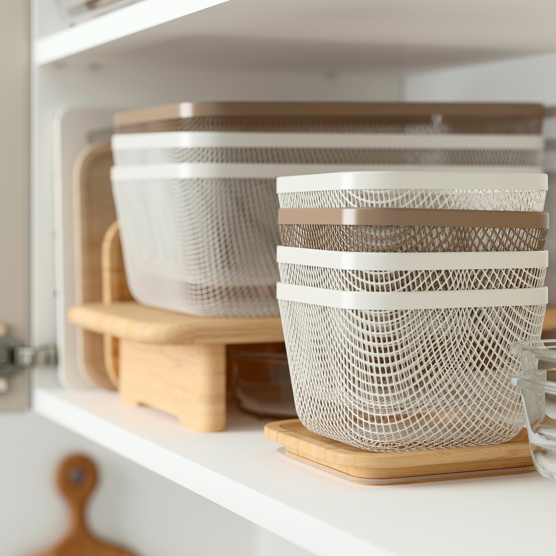 IKEA 365+, rectangular metal food storage basket with lid, 32x21x13 cm, 995.814.91