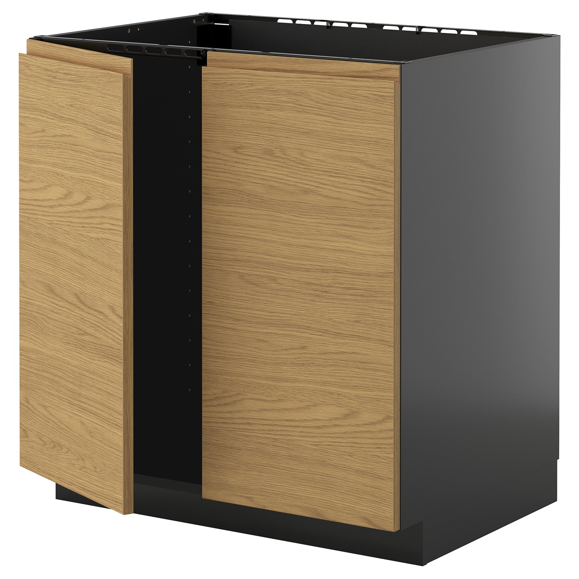 METOD, base cabinet for sink/2 doors, 80x60 cm, 995.884.21