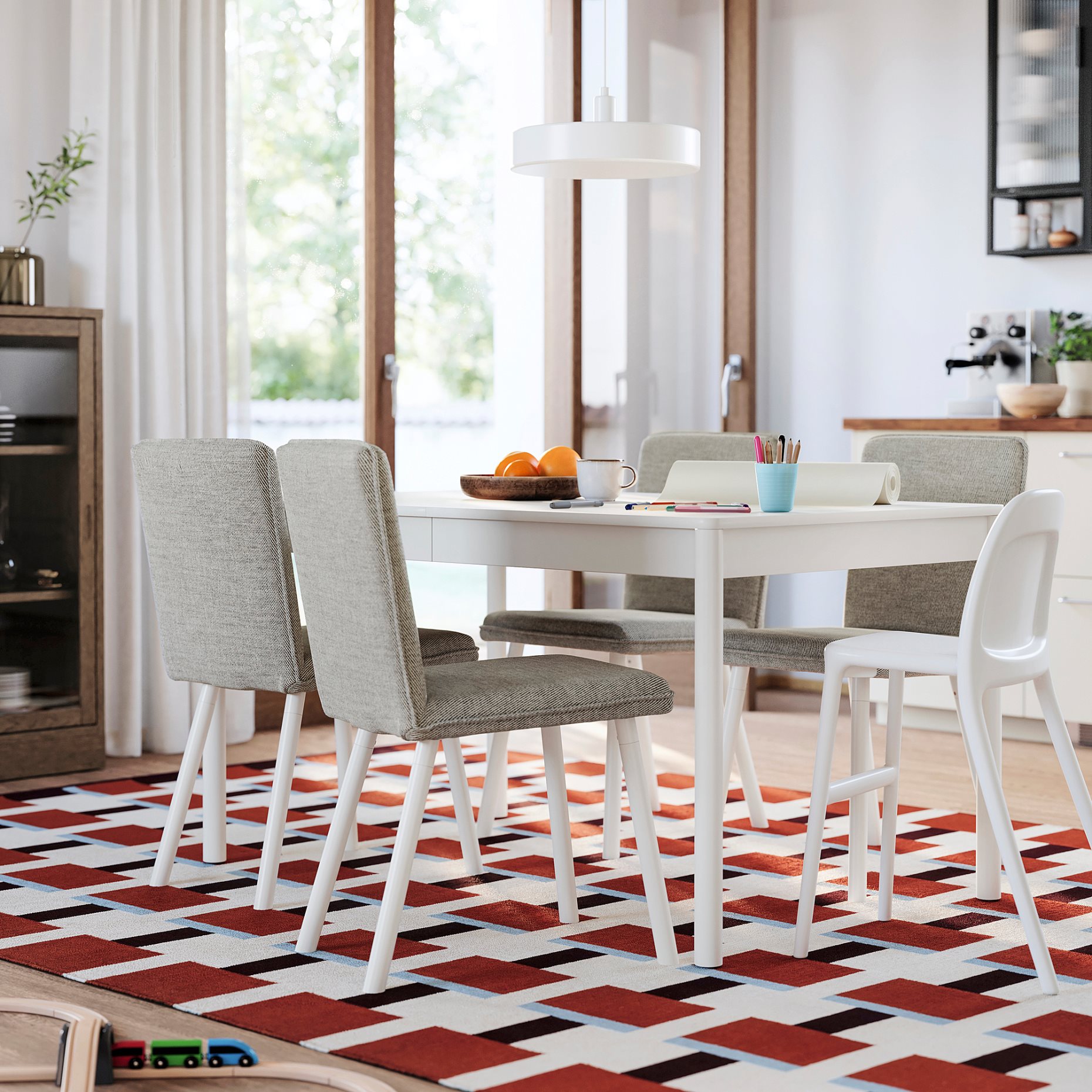 TONSTAD/TONSTAD, table and 4 chairs, 140/196x85 cm, 996.123.79