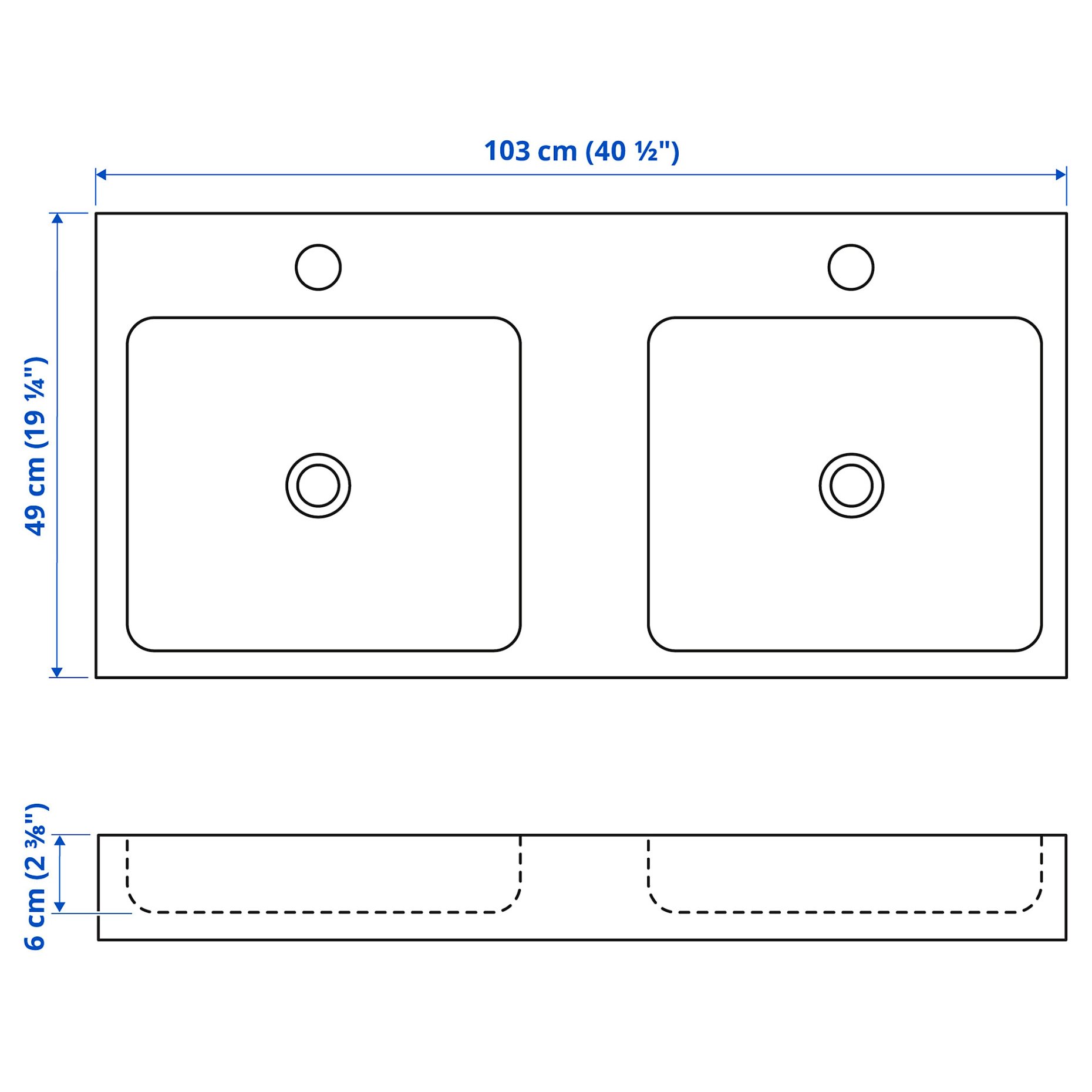 ODENSVIK, double wash-basin, 001.356.12