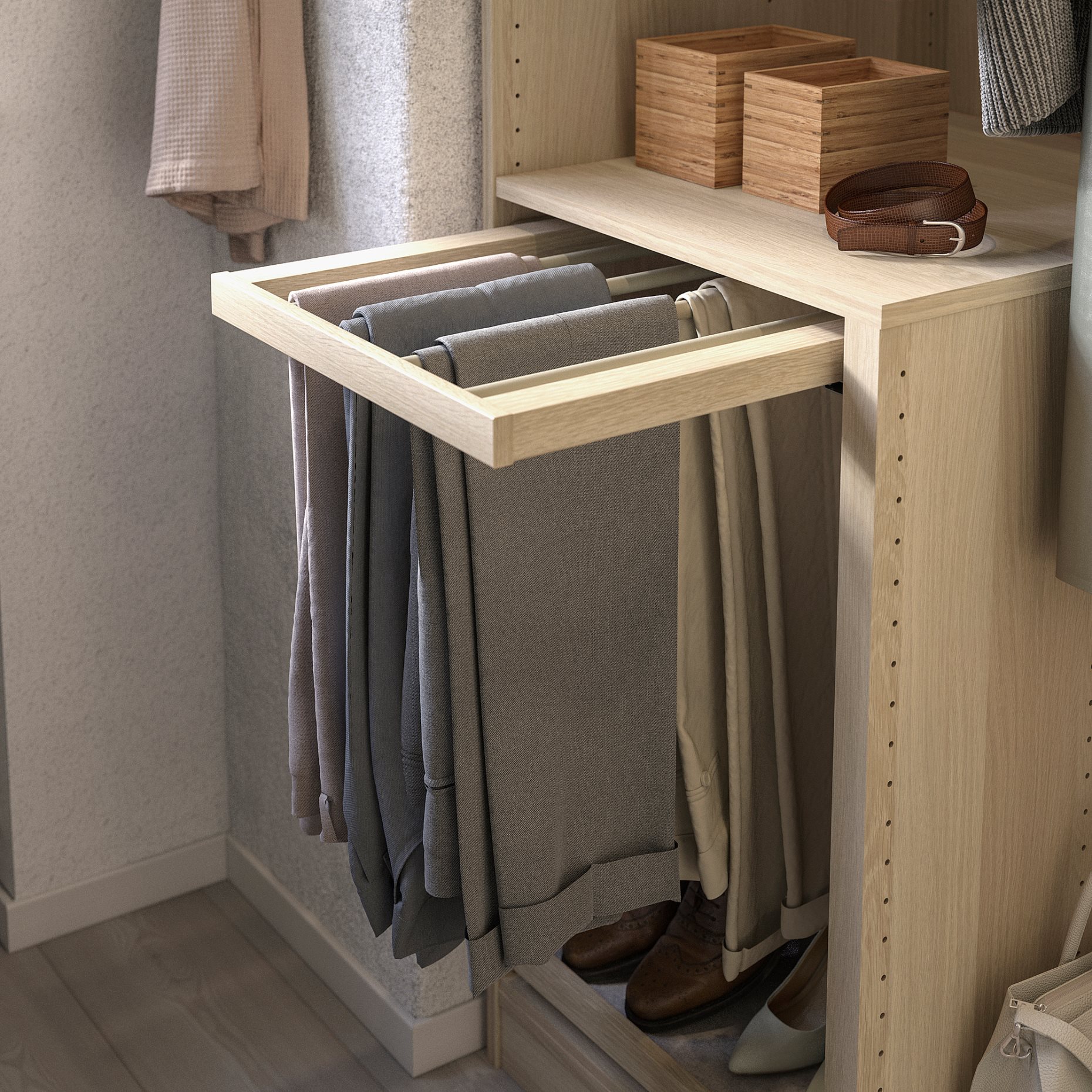 KOMPLEMENT, pull-out trouser hanger, 50x58 cm, 004.465.05