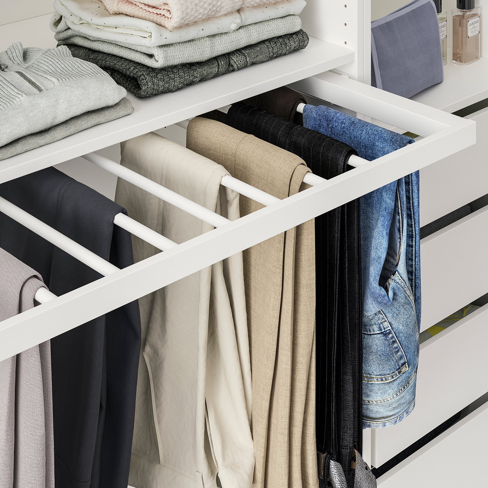 KOMPLEMENT, pull-out trouser hanger, 100x58 cm, 004.465.34