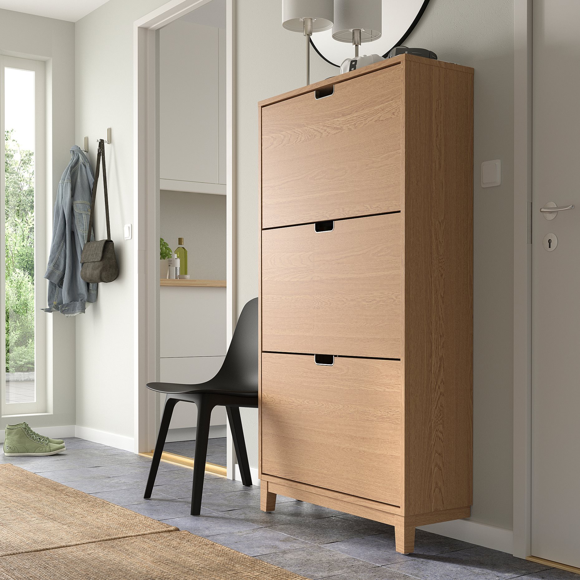 STÄLL, shoe cabinet with 3 compartments, 79x29x148 cm, 005.302.26