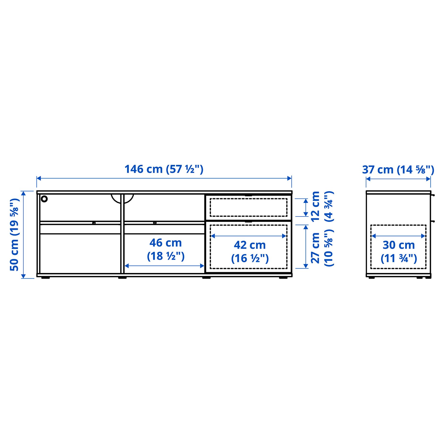 VIHALS, TV bench, 146x37x50 cm, 005.436.72