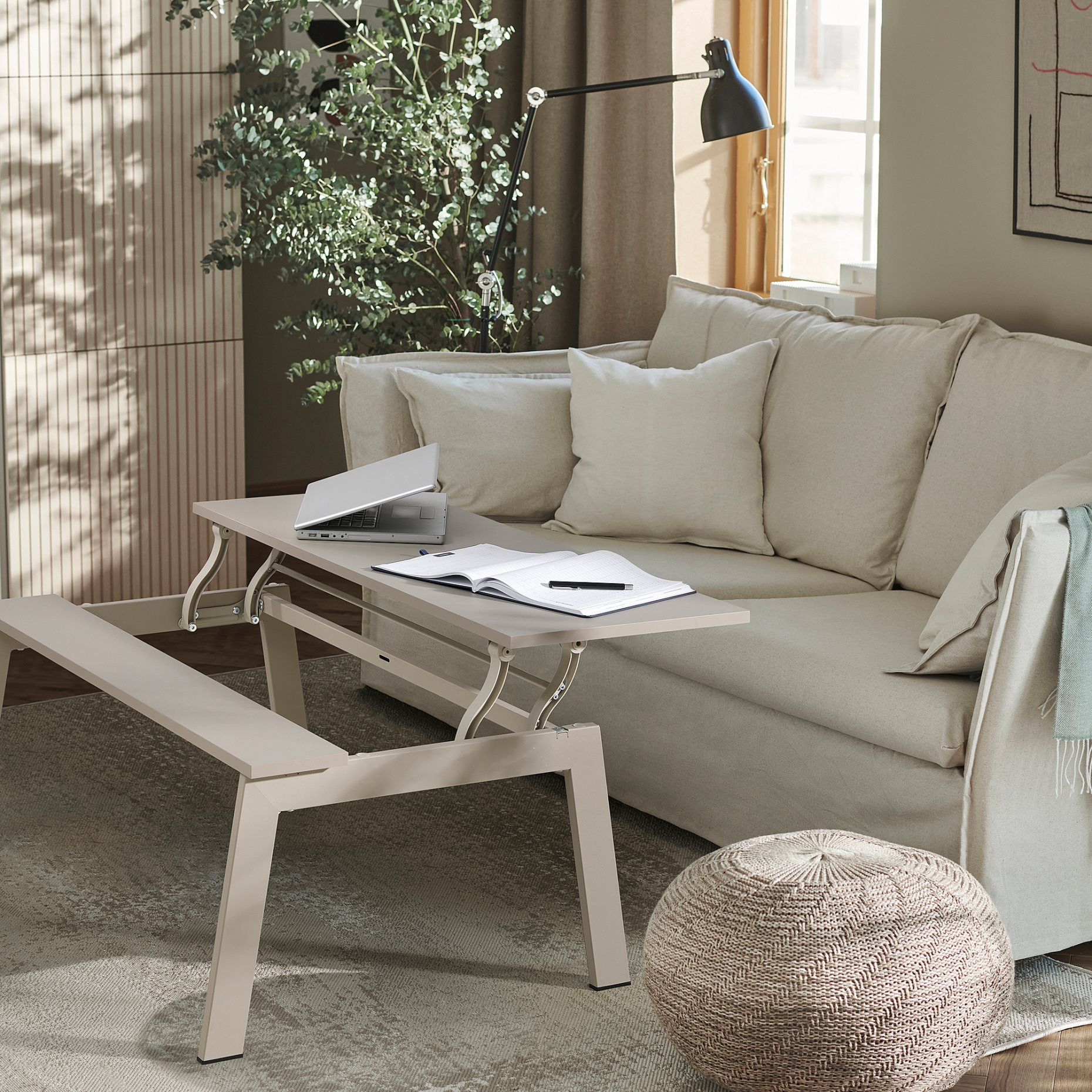LJUNGSBRO, coffee table/adjustable, 104x70 cm, 005.610.34