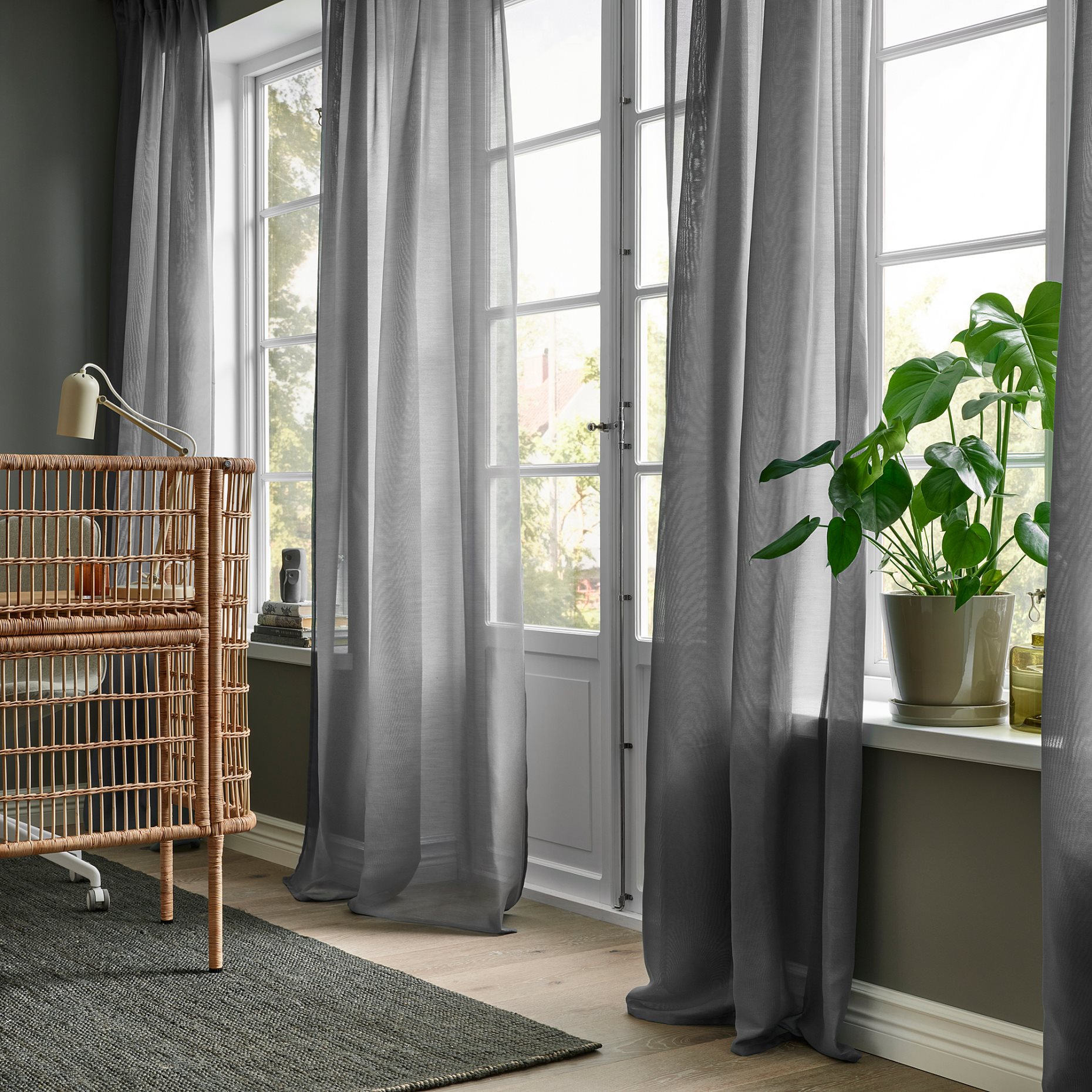 STENFRÖ, sheer curtains with heading tape/1 pair, 145x300 cm, 005.948.88
