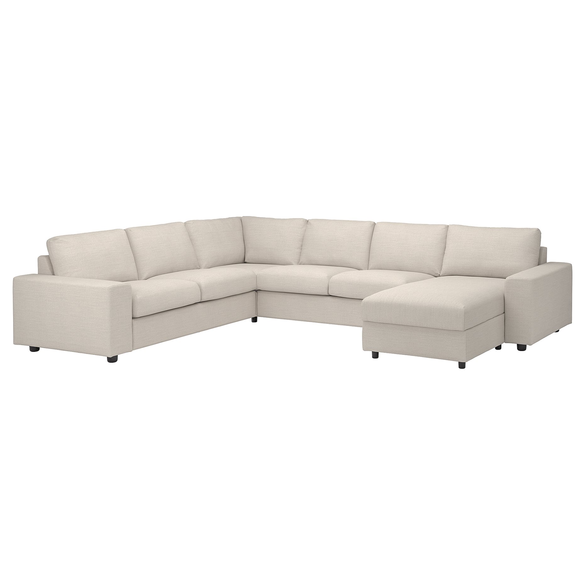 VIMLE, corner sofa, 5-seat with chaise longue with wide armrests, 094.018.28