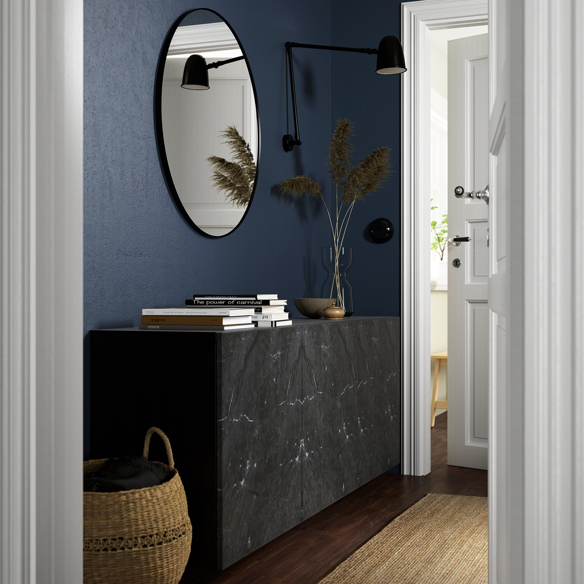 BESTÅ, σύνθεση ντουλαπιών τοίχου, 180x42x64 cm, 094.217.89