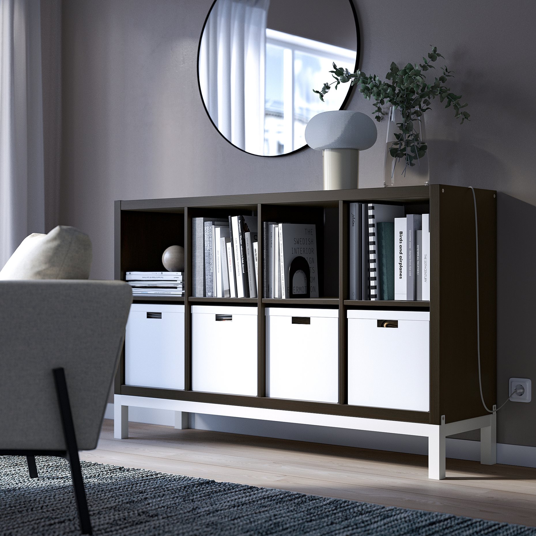 KALLAX, ραφιέρα με βάση, 147x94 cm, 094.426.78