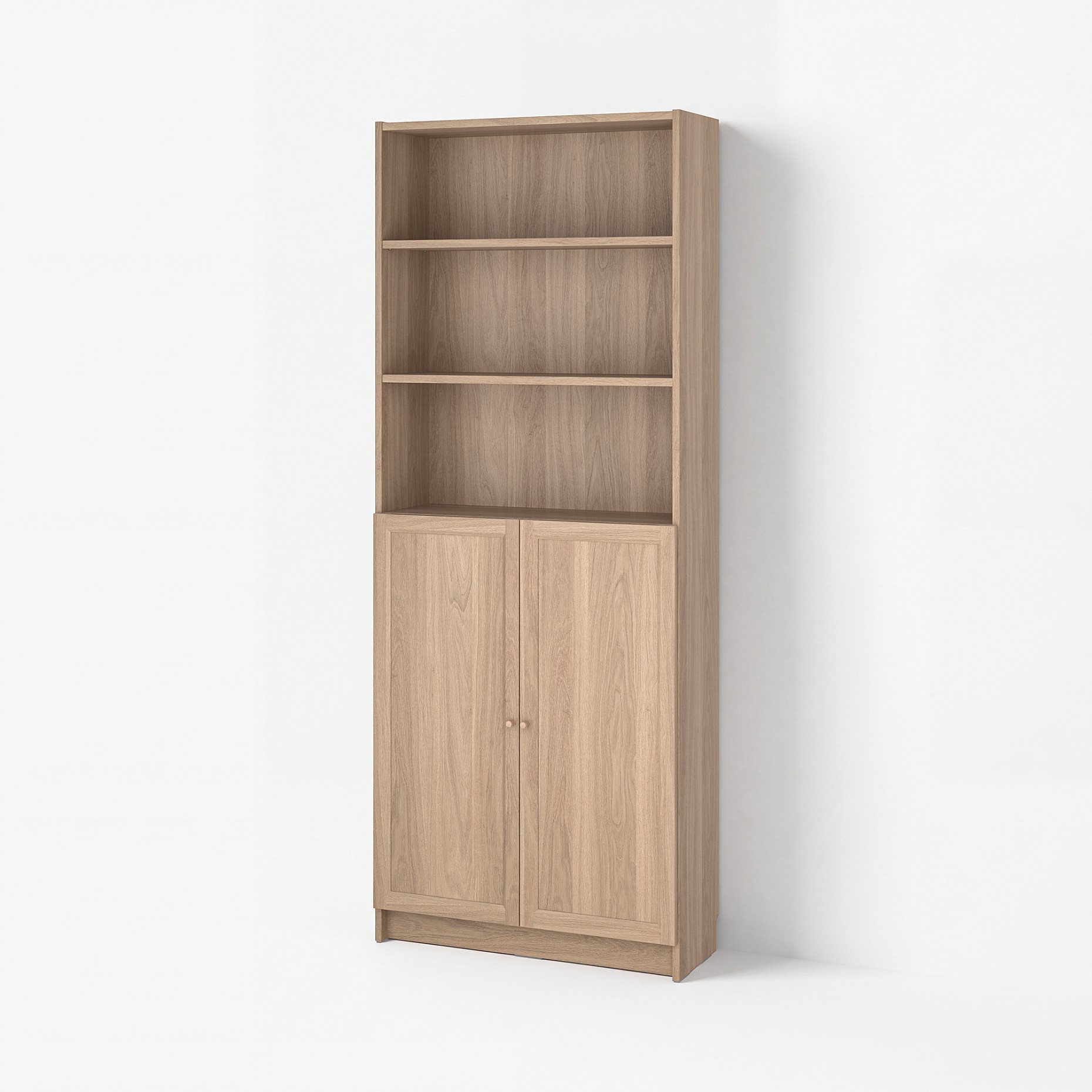 BILLY/OXBERG, bookcase with doors, 80x30x202 cm, 094.833.67