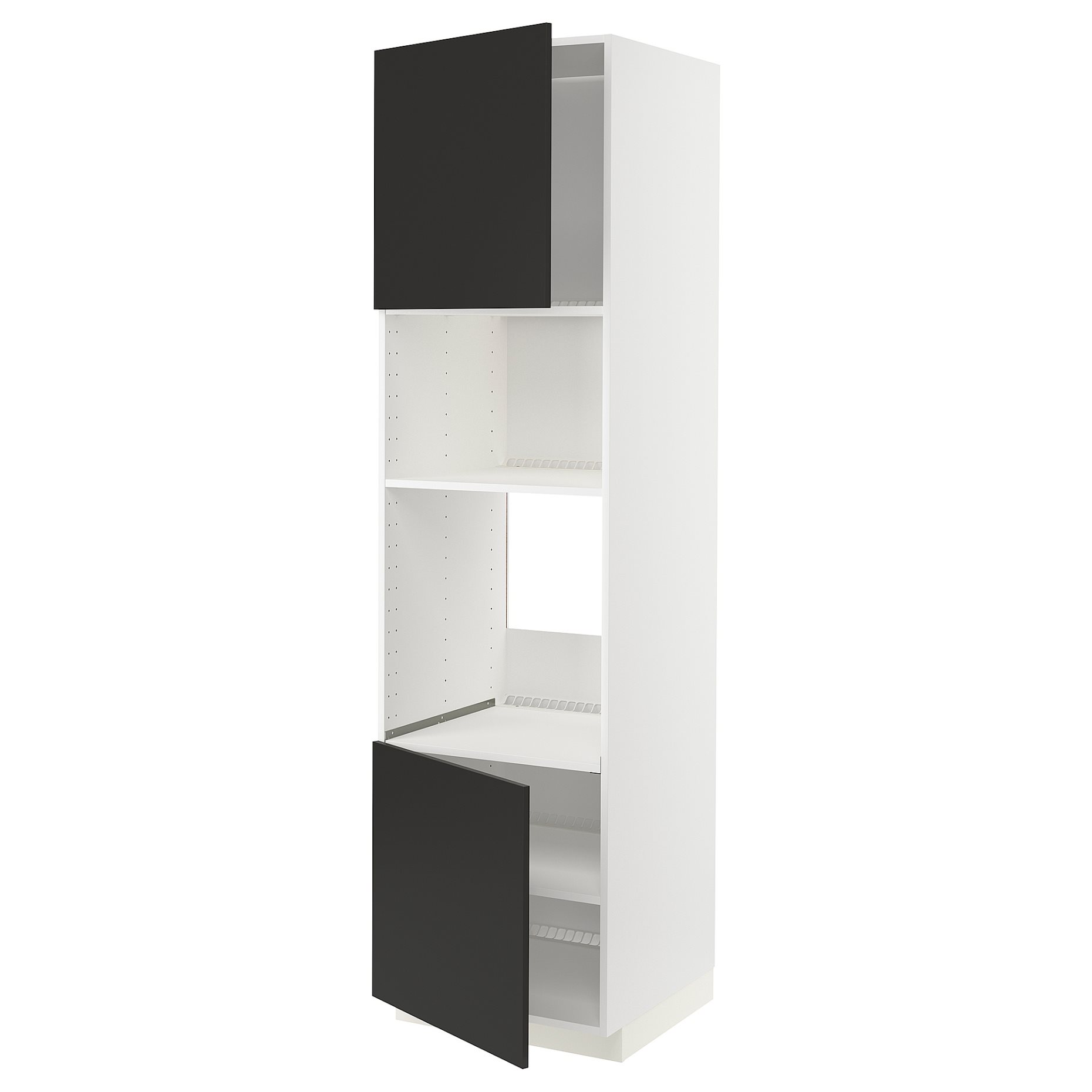 METOD, high cabinet for oven/microwave with 2 doors/shelves, 60x60x220 cm, 094.975.95