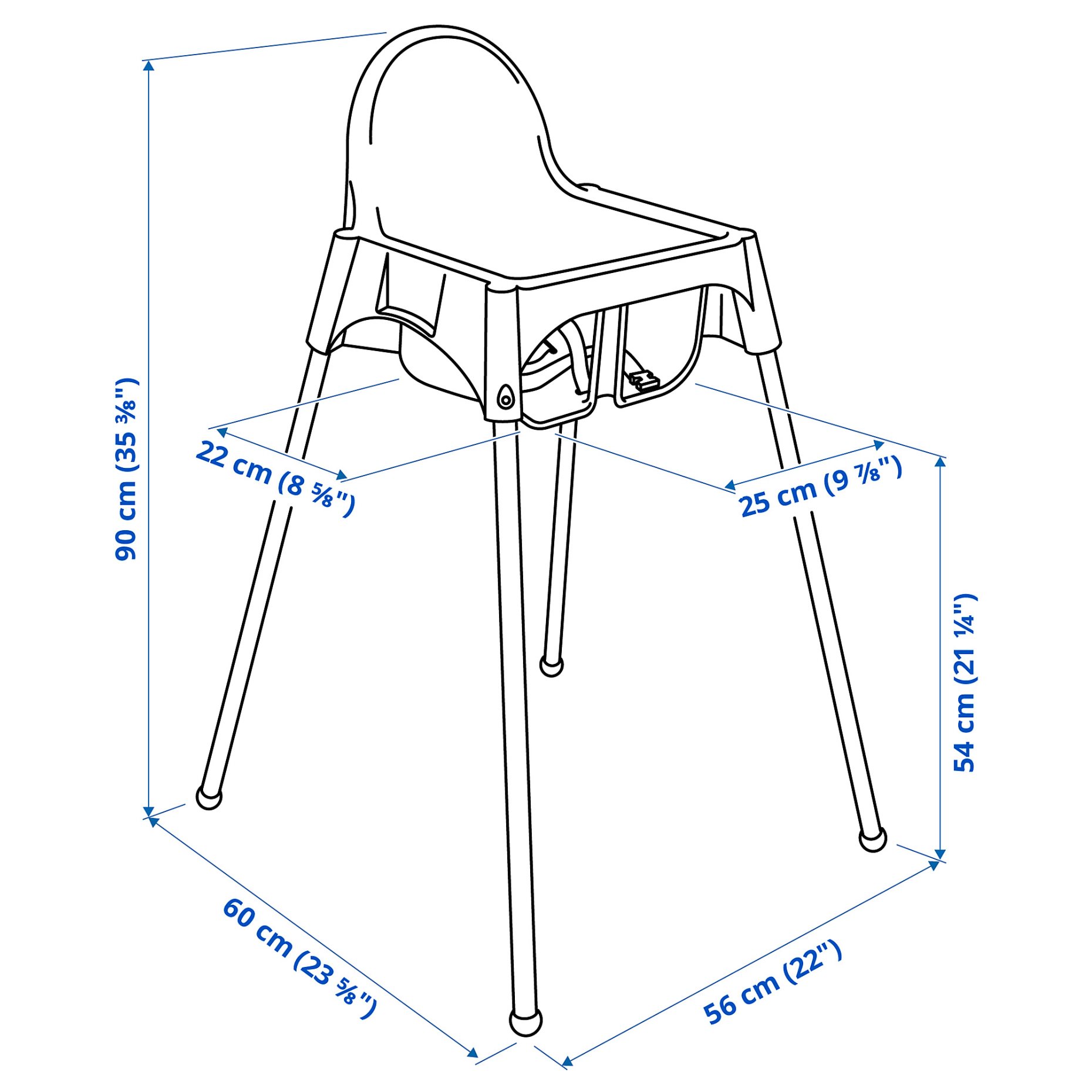 ANTILOP, highchair with safety belt, 095.978.87
