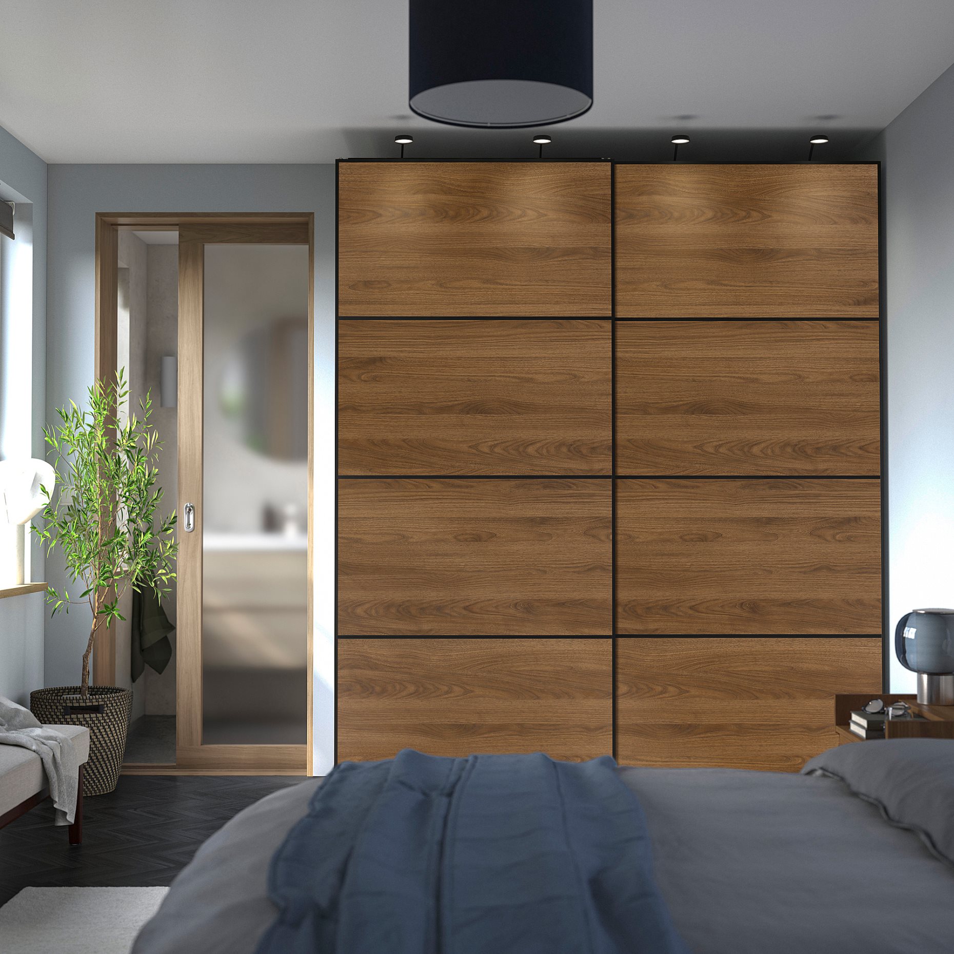 PAX/MEHAMN, wardrobe with sliding doors, 200x66x236 cm, 096.086.59