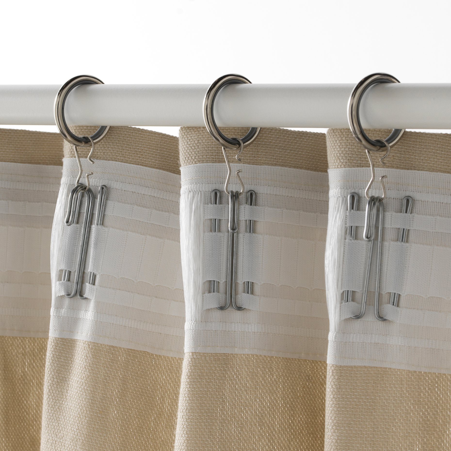 SYRLIG, curtain ring with clip and hook 10 pack, 25 mm, 103.057.98