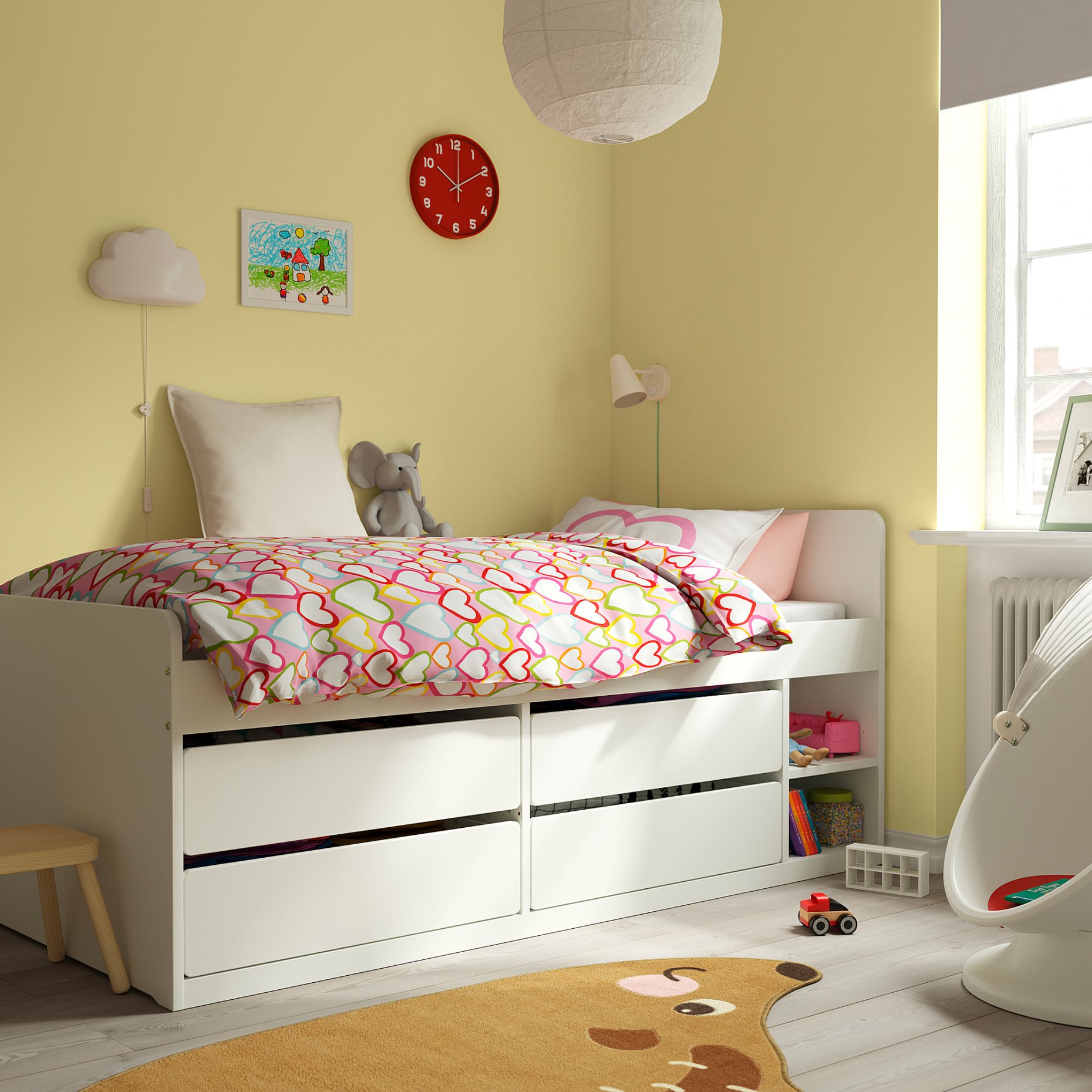 SLÄKT, bed frame with storage, 103.629.77