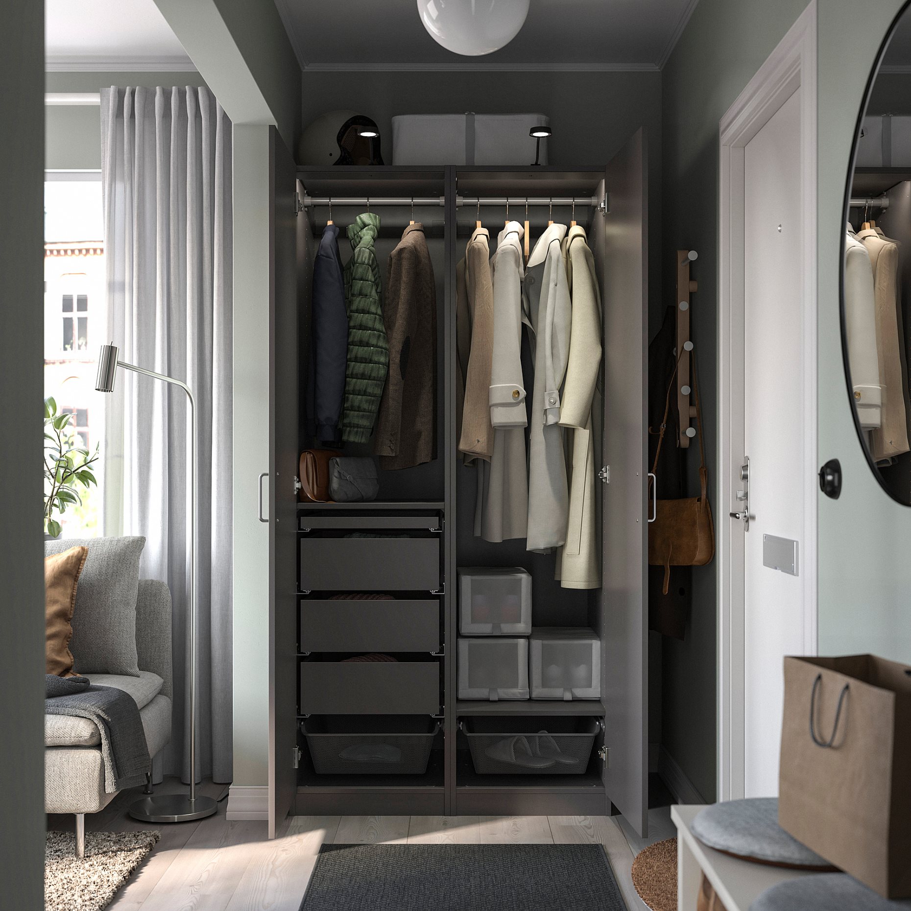 PAX, wardrobe frame, 50x58x201 cm, 104.582.15