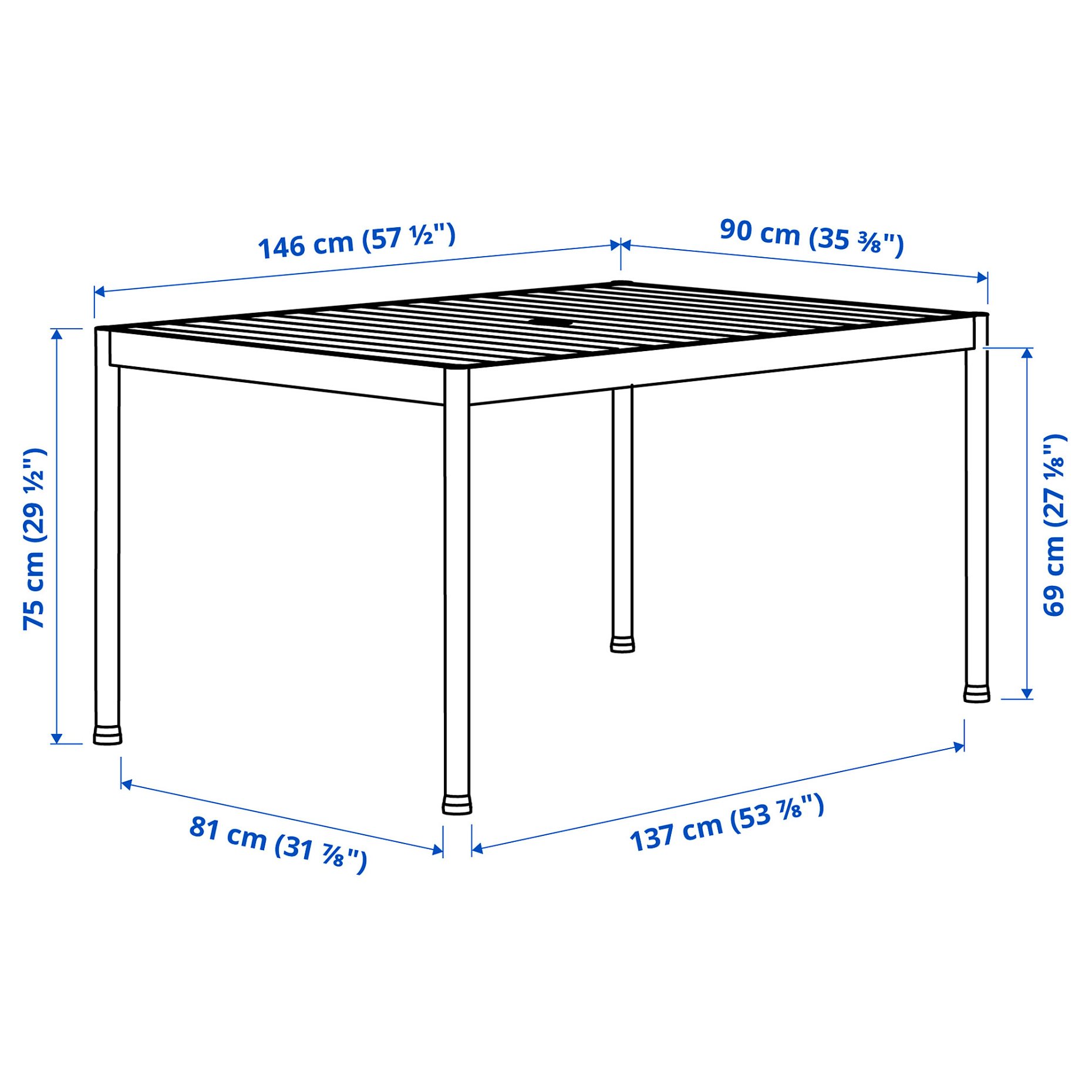SEGERÖN, table/outdoor, 91x147 cm, 105.108.12