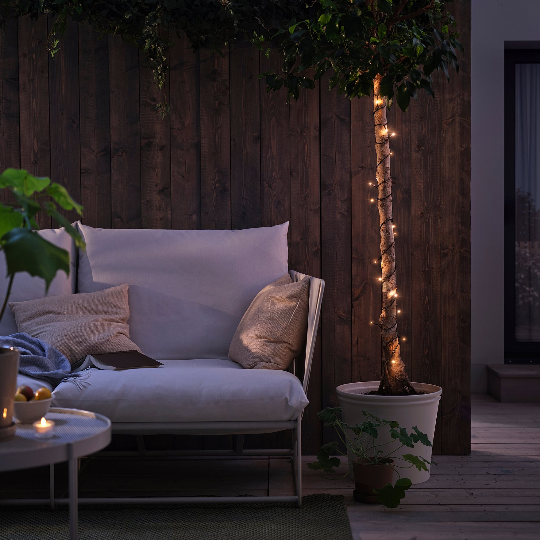 GETKÅL, lighting chain with built in LED light source/battery-operated/outdoor, 4.5 m, 106.028.78