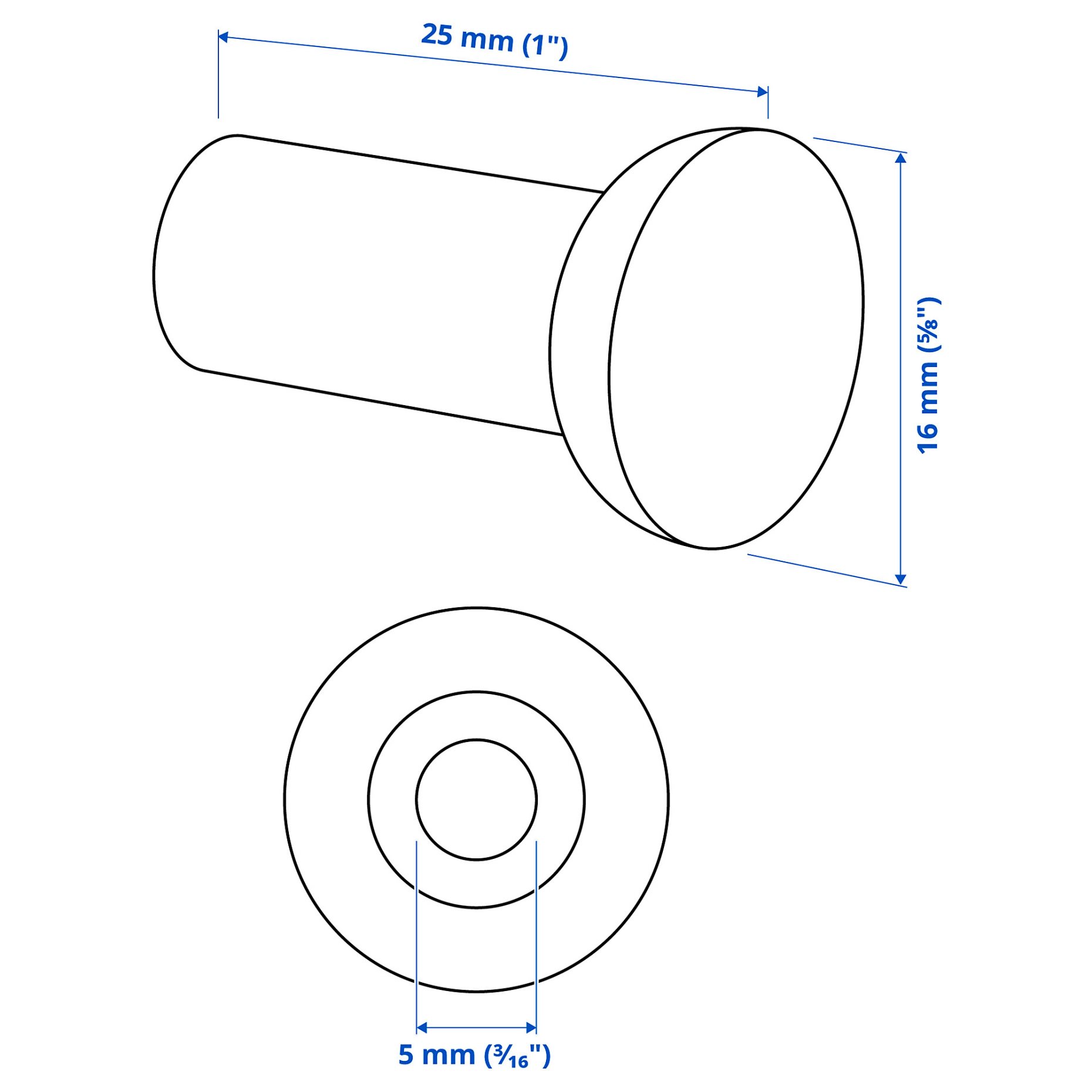 NYDALA, knob 2 pack, 16 mm, 106.414.84