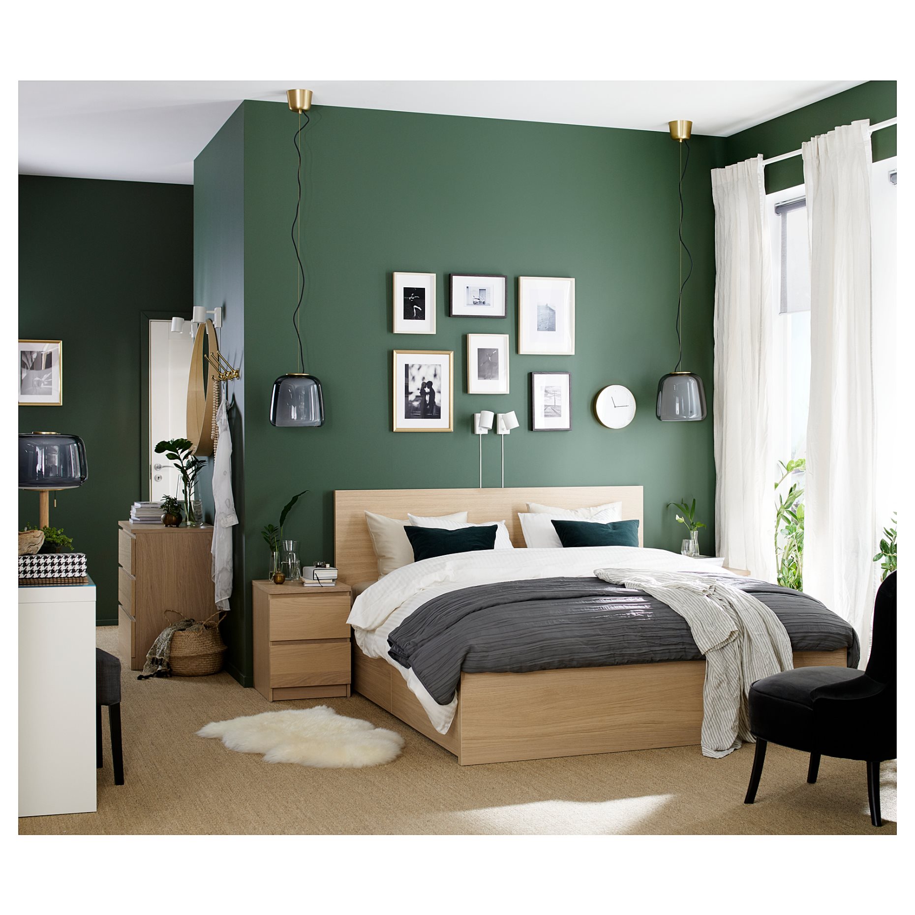 MALM, bed frame/high with 2 storage boxes, 180X200 cm, 191.766.12