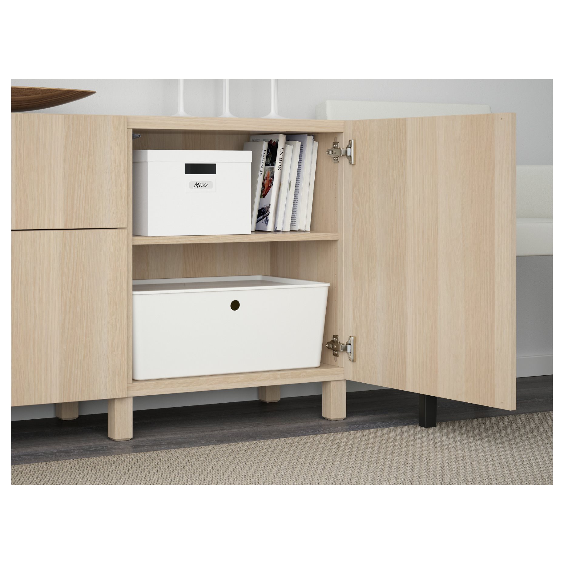 BESTÅ, storage combination with drawers soft-closing, 180x42x74 cm, 191.956.39