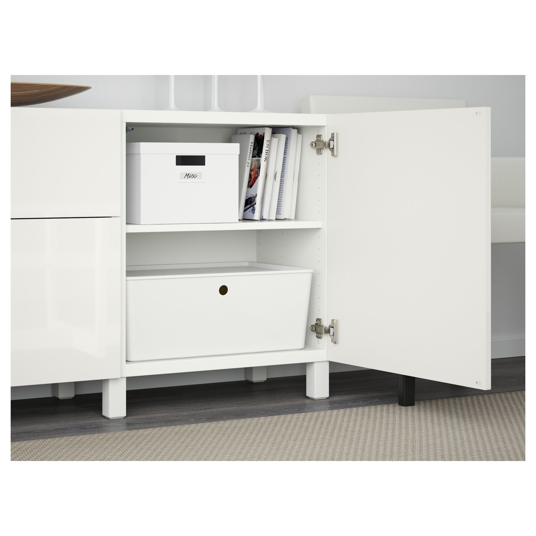 BESTÅ, storage combination with drawers soft-closing, 180x42x74 cm, 191.956.63