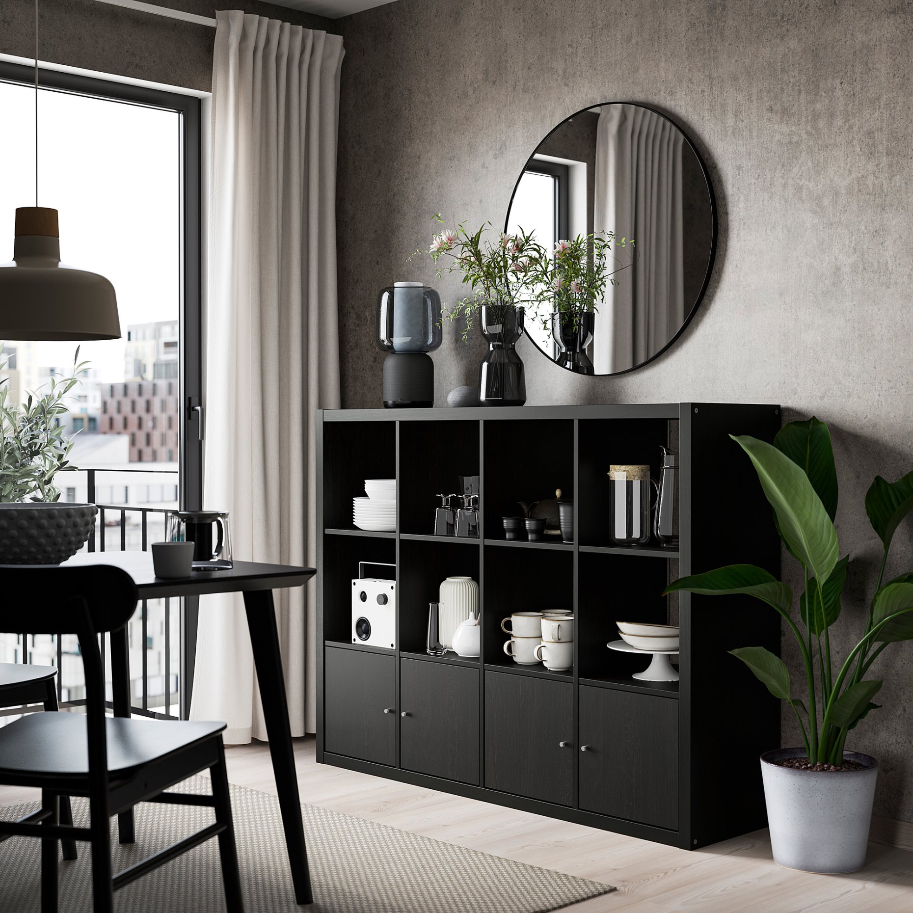 KALLAX, shelving unit with 4 inserts, 192.782.53
