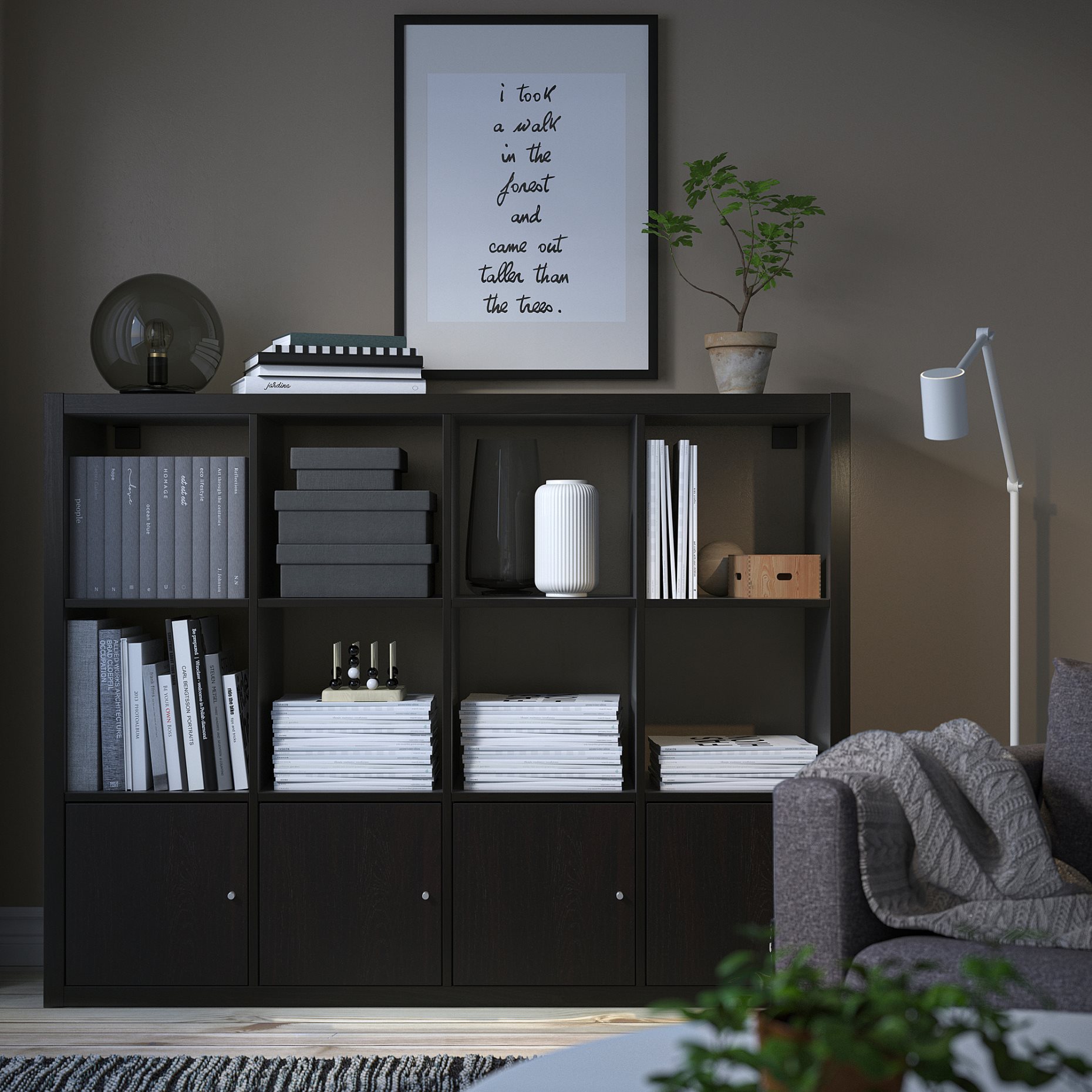 KALLAX, shelving unit with 4 inserts, 192.782.53