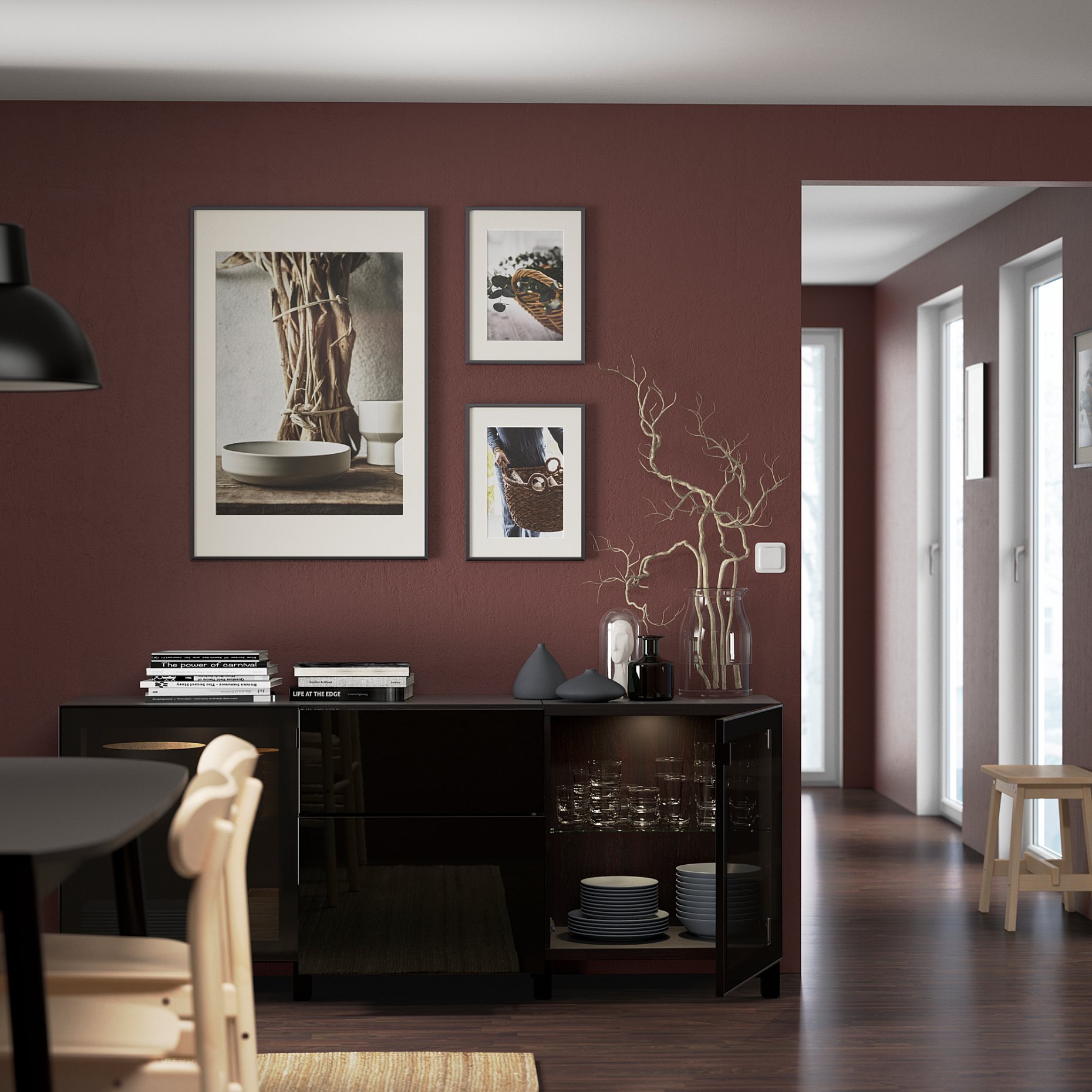 BESTÅ, σύνθεση αποθήκευσης με συρτάρια με μαλακό κλείσιμο, 180x42x74 cm, 193.026.96