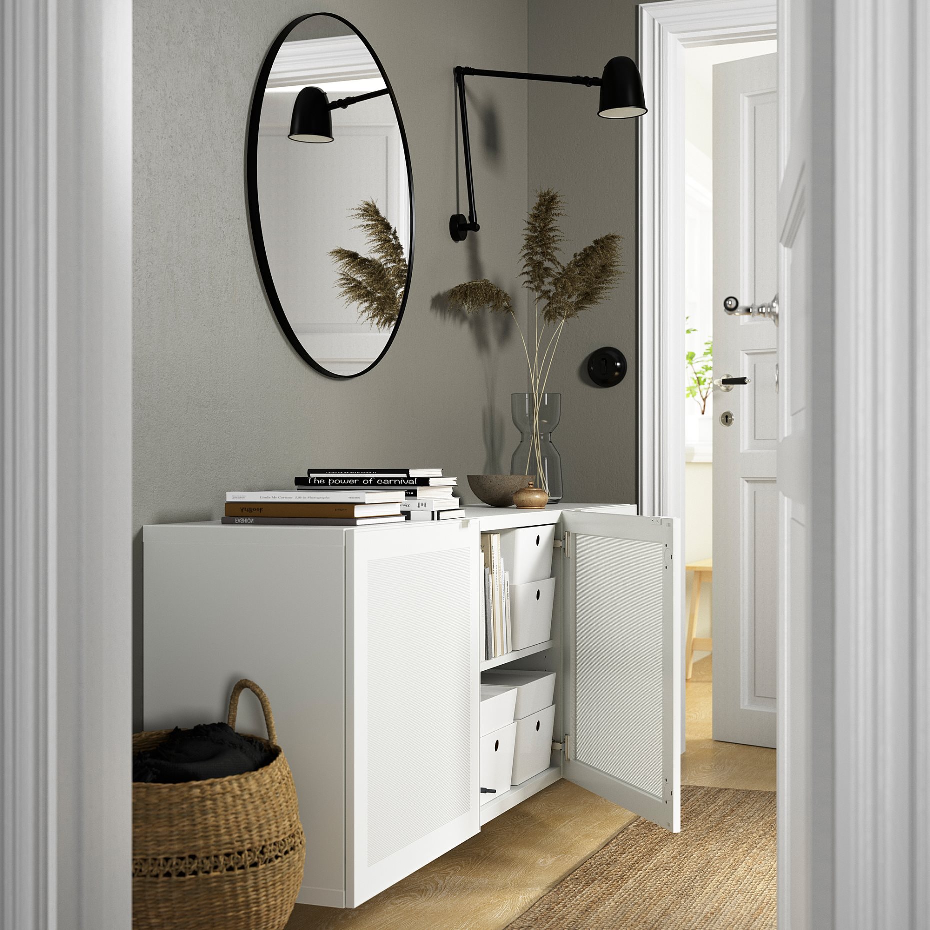 BESTÅ, wall-mounted cabinet combination, 180x42x64 cm, 194.124.78