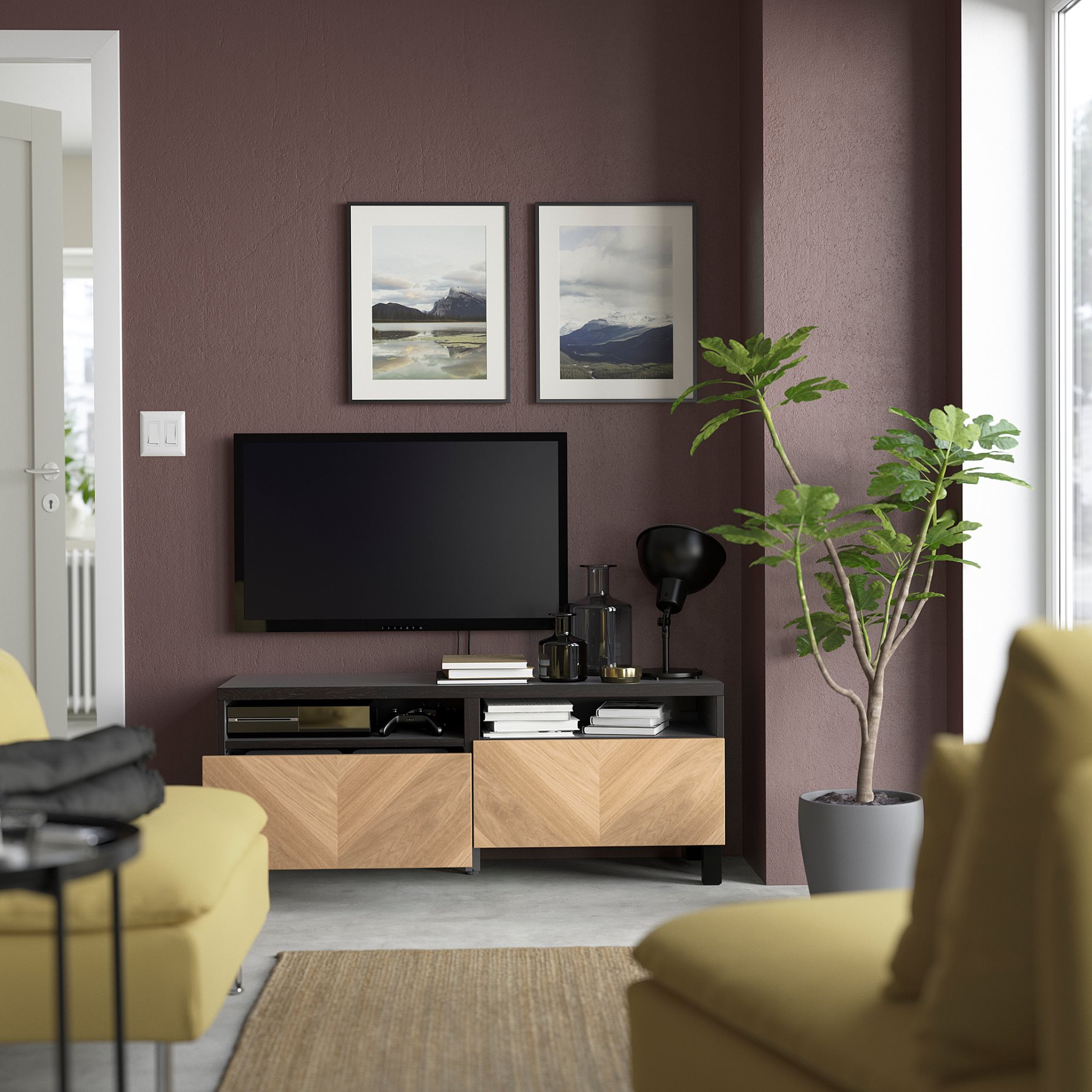 BESTÅ, έπιπλο TV με συρτάρια με μαλακό κλείσιμο, 120x42x48 cm, 194.358.56