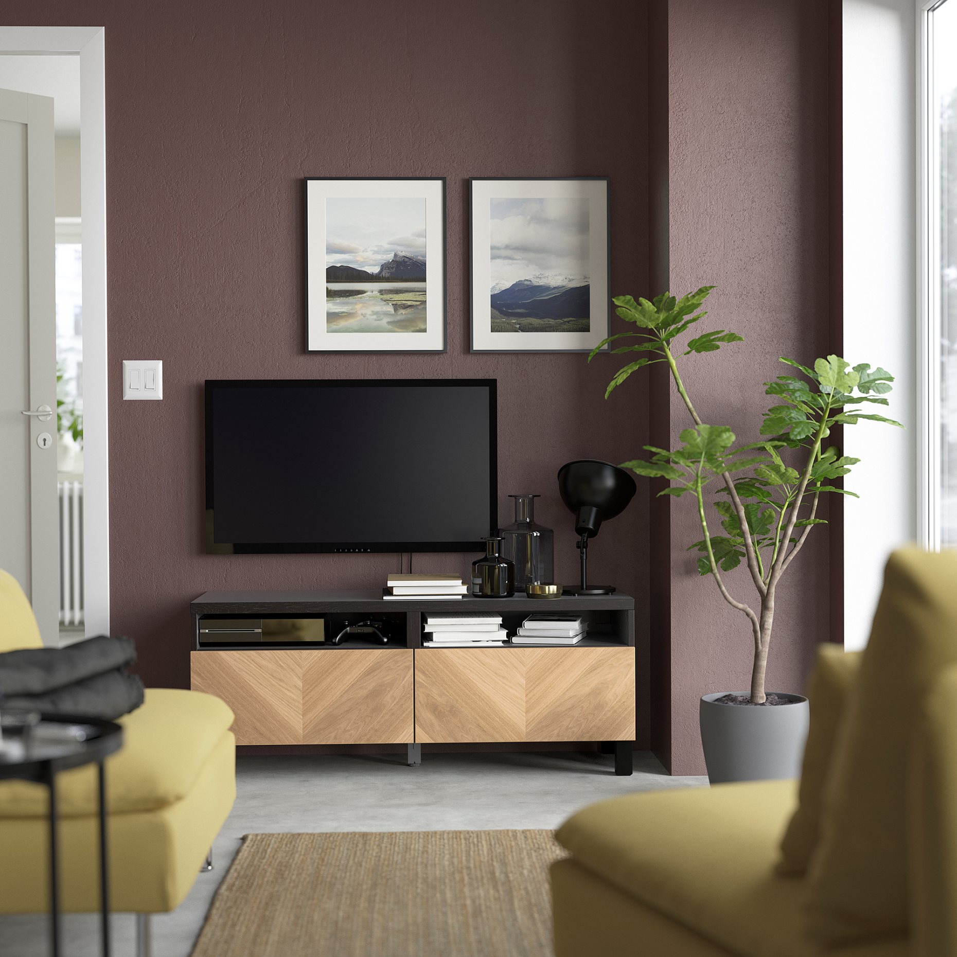 BESTÅ, έπιπλο TV με συρτάρια με μαλακό κλείσιμο, 120x42x48 cm, 194.358.56