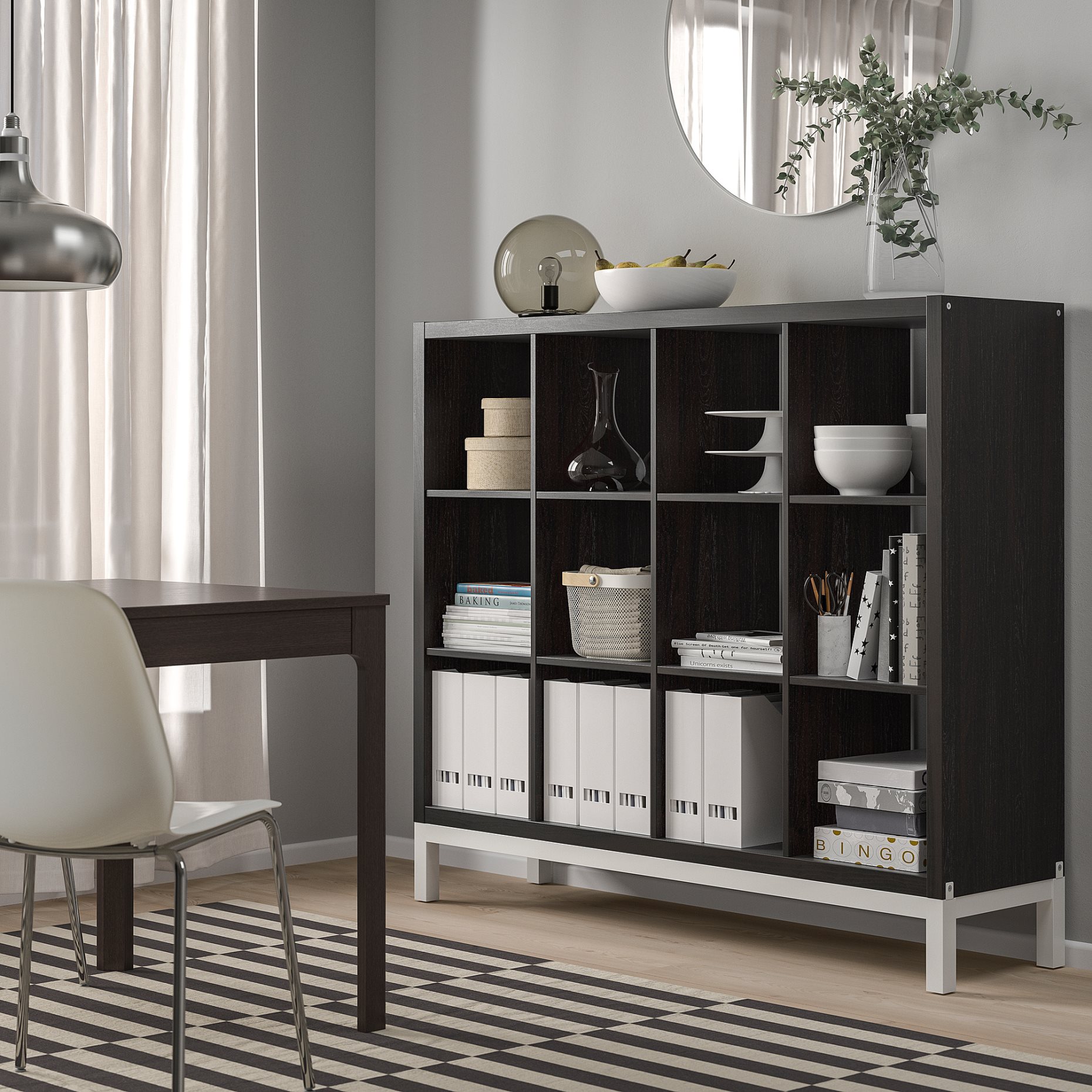 KALLAX, shelving unit with underframe, 147x129 cm, 194.426.92