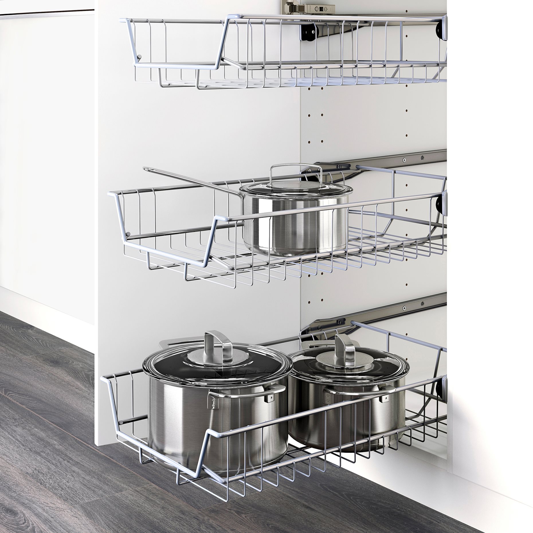 METOD, base cabinet with wire baskets, 60x60 cm, 194.618.50