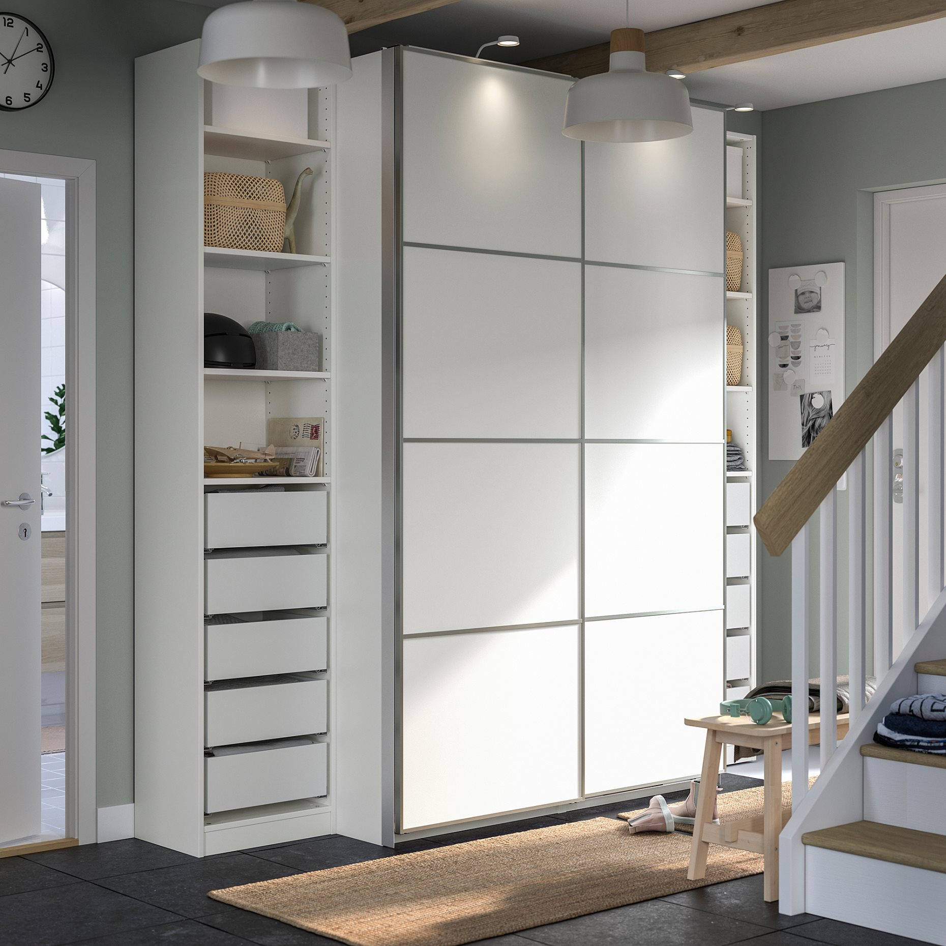 PAX/MEHAMN, wardrobe combination, 250x66x236 cm, 195.023.51